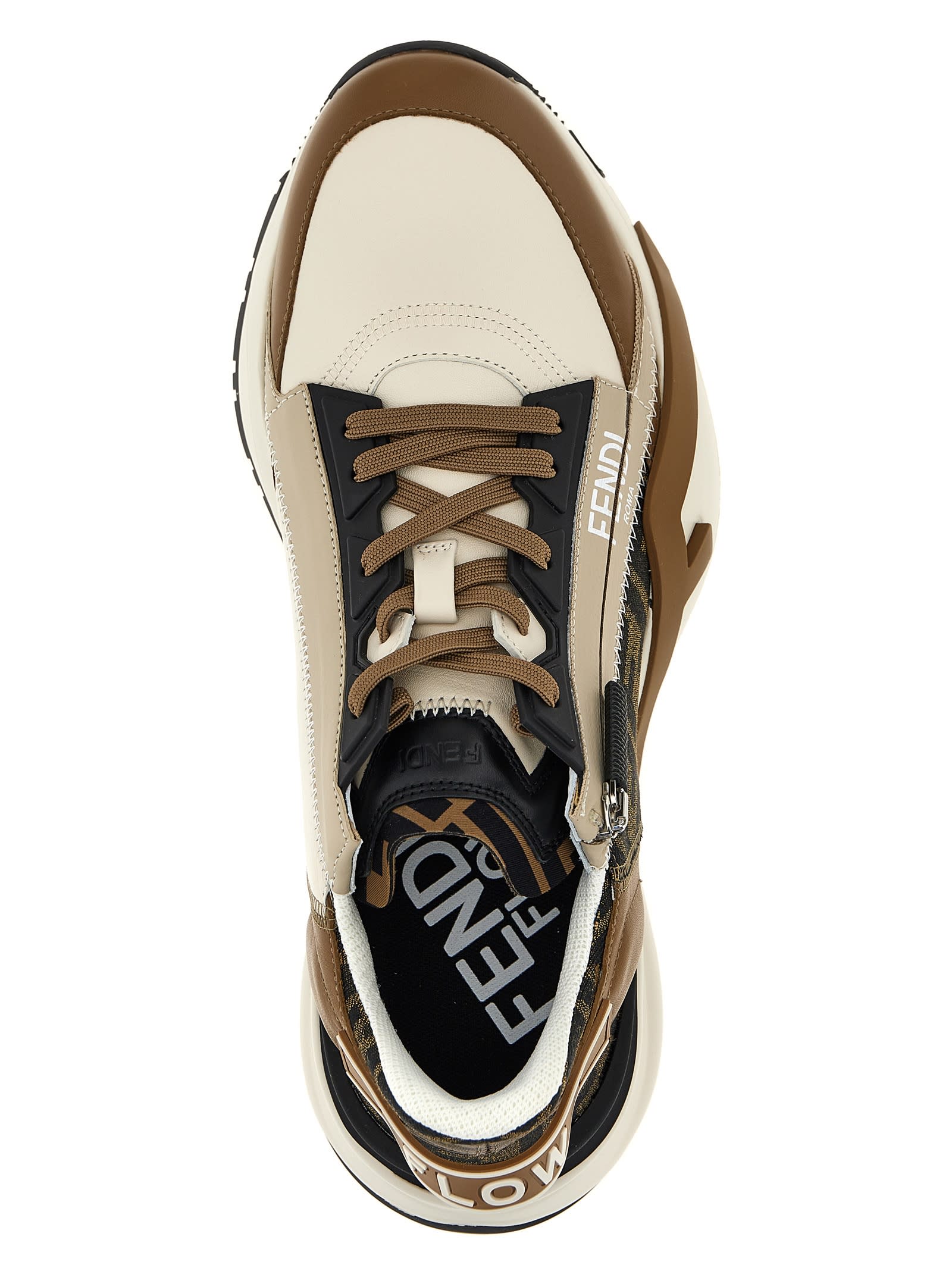 Shop Fendi Flow Sneakers In Brown