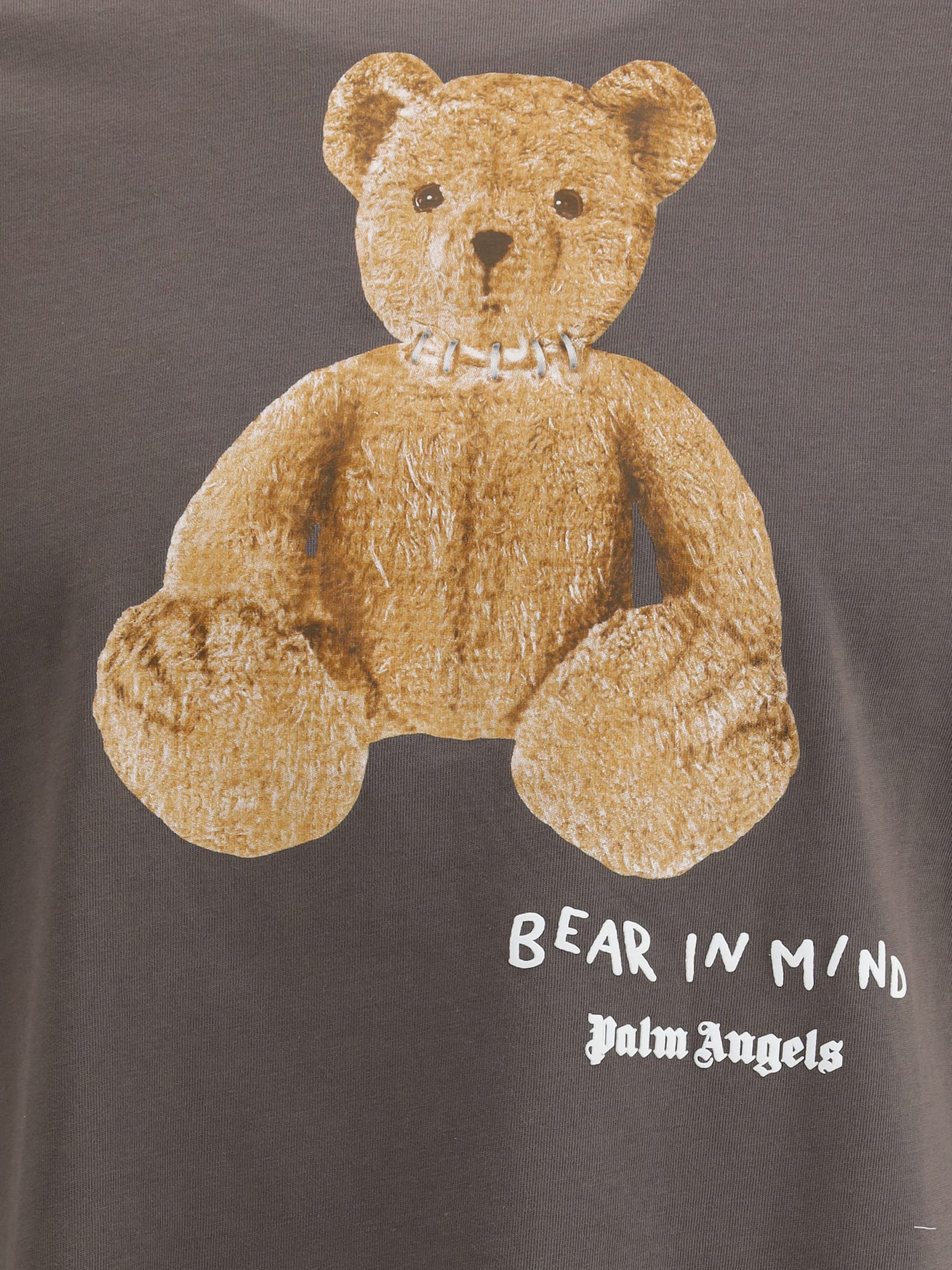 Palm Angels Teddy Bear Graphic Relaxed Fit T-shirt In Gray