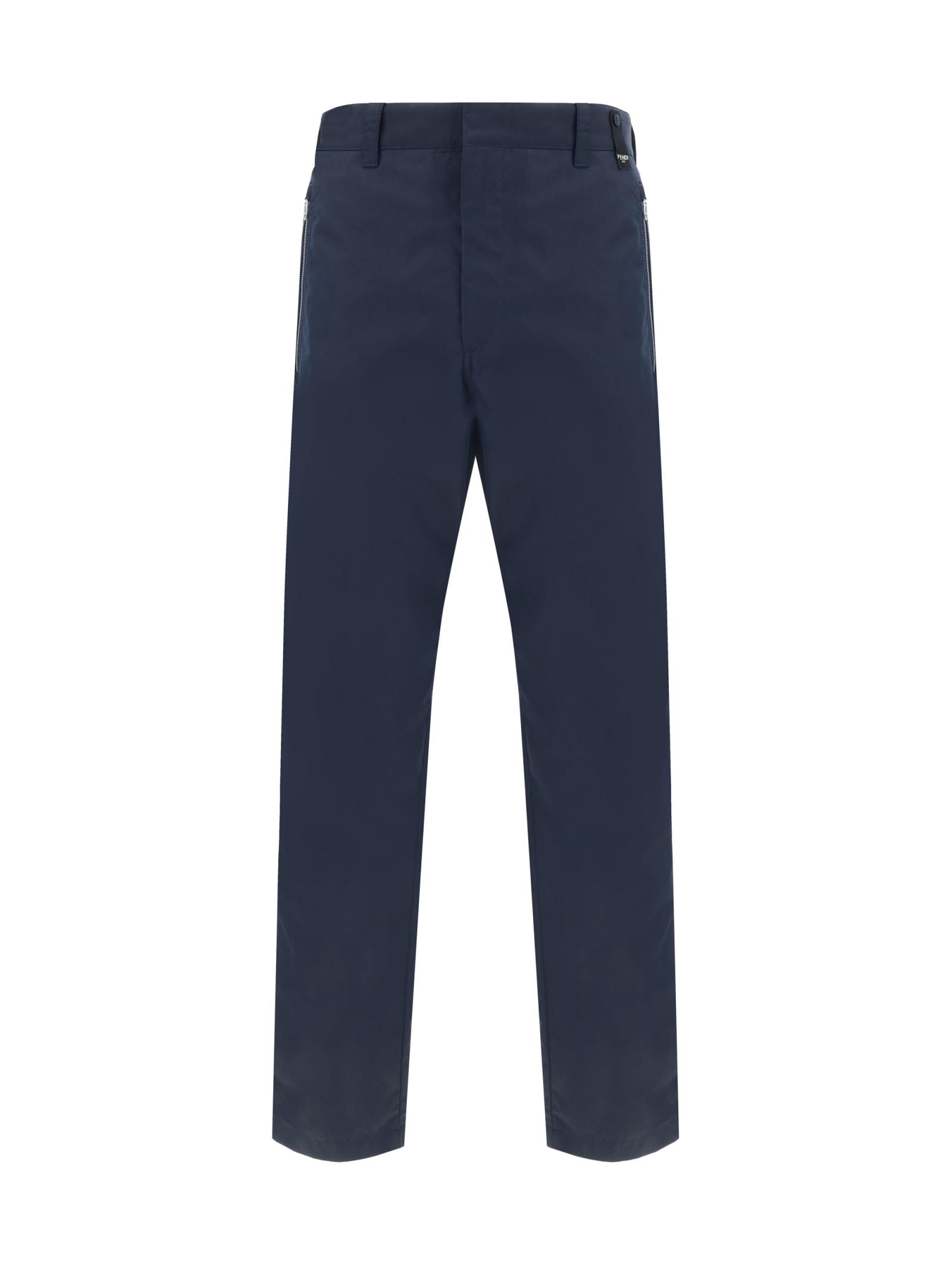 Shop Fendi Pants In Blu Notte