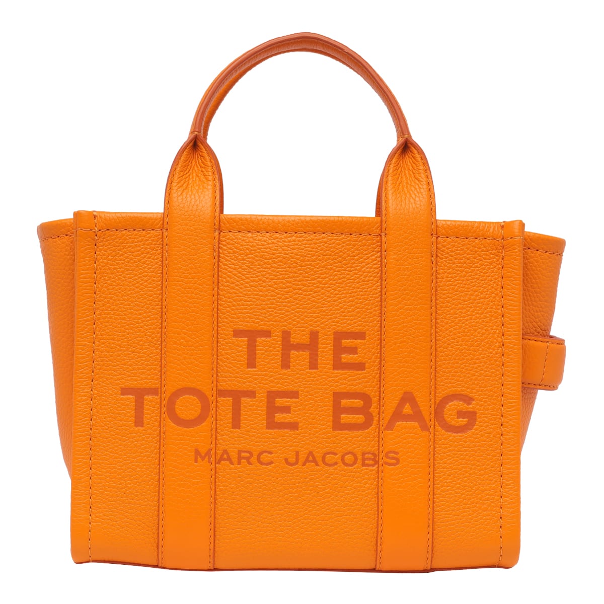 MARC JACOBS Grained Calfskin Mini The Tote Bag Pink Orange 1277612