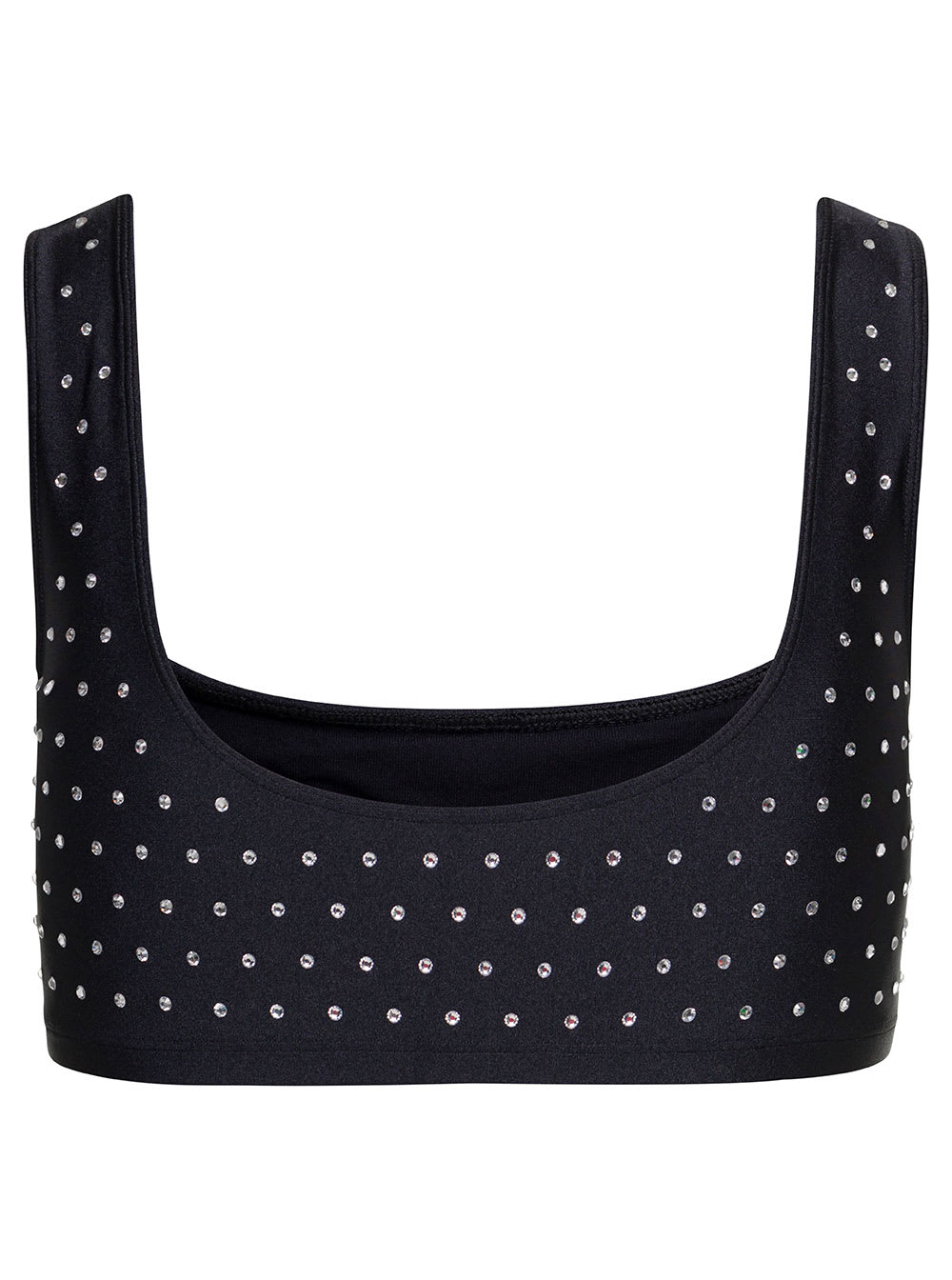 The Andamane Black Sports Bra With Crystals In Black