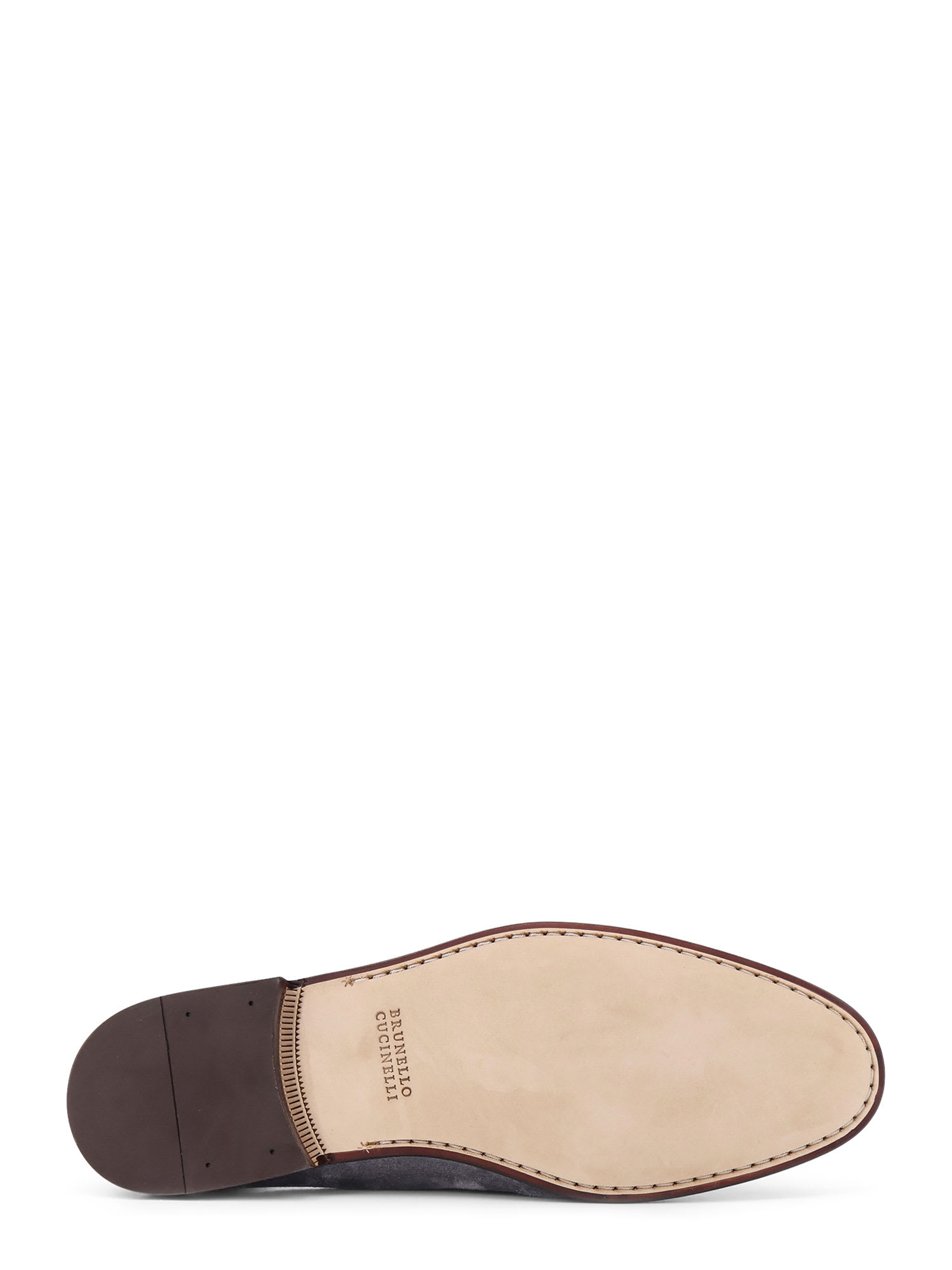 Brunello Cucinelli Suede Loafers In Grey