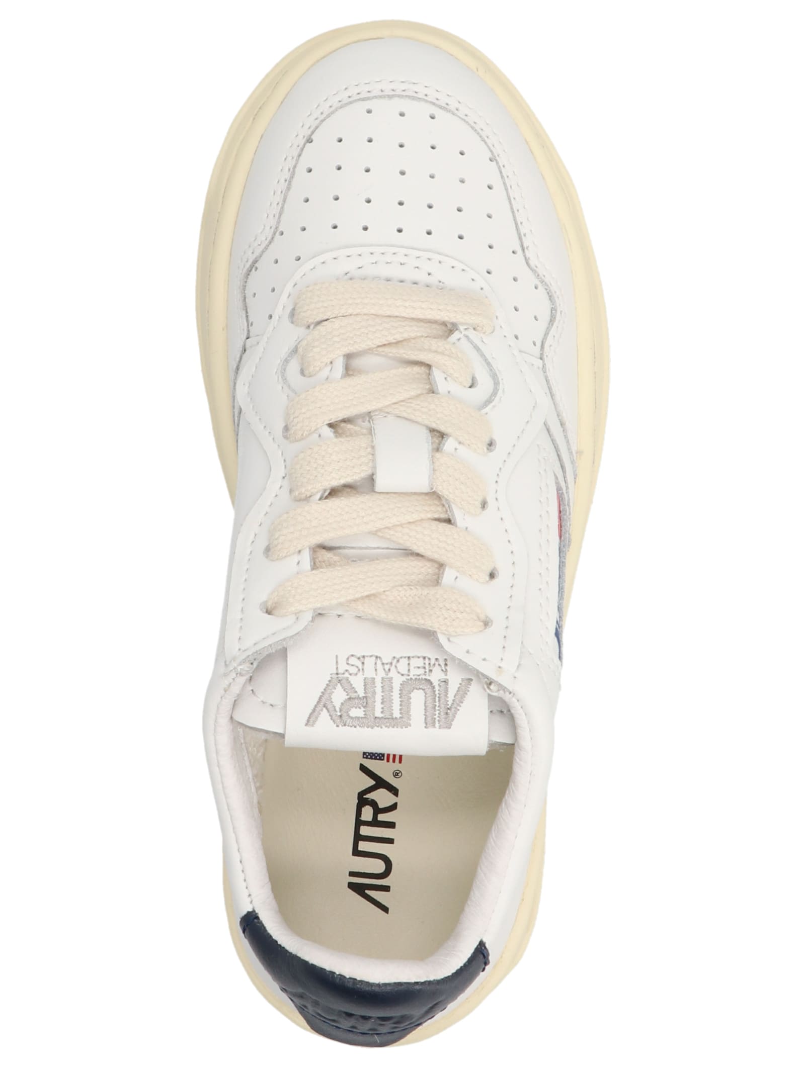 Shop Autry Kids Low Sneakers In Bianco