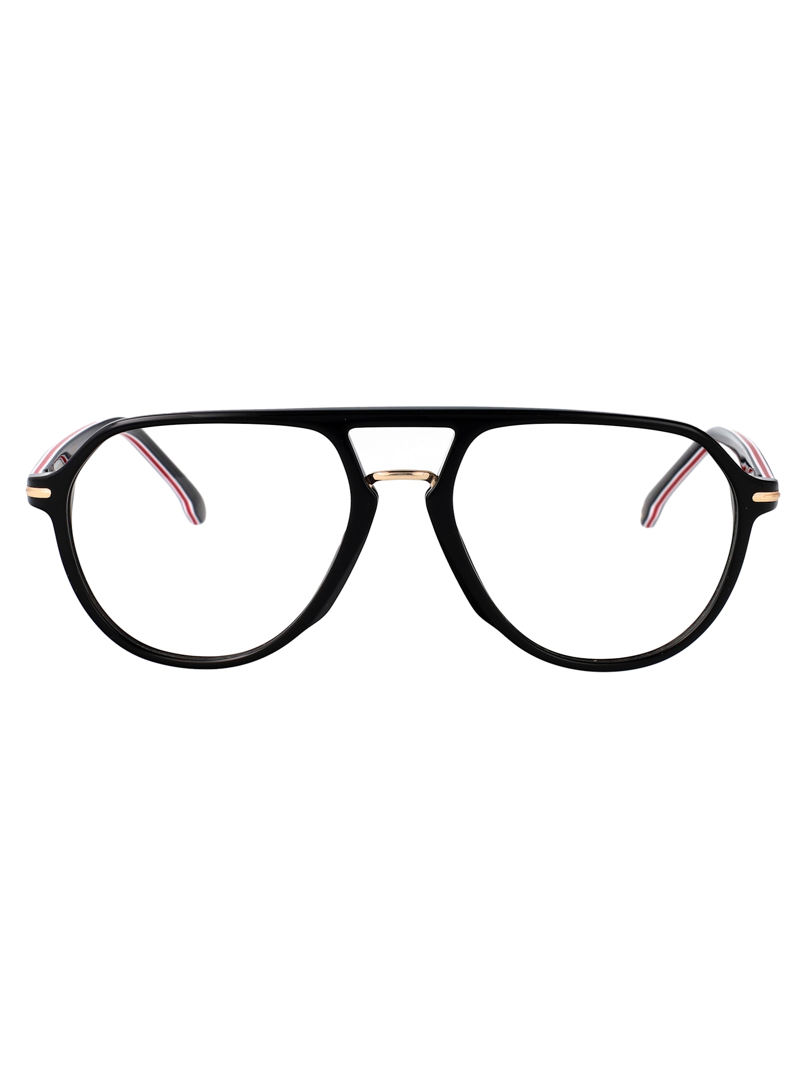 Carrera Black Gold Acetate Glasses In Burgundy
