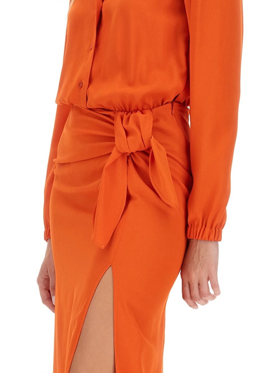 Shop M05ch1n0 Jeans Midi Dress In Orange