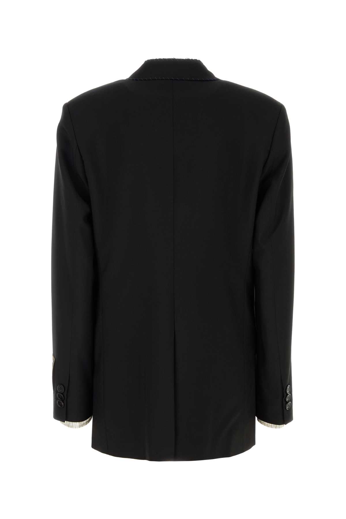 Marni Wool Blazer With Front Pockets And Long Sleeves In Black