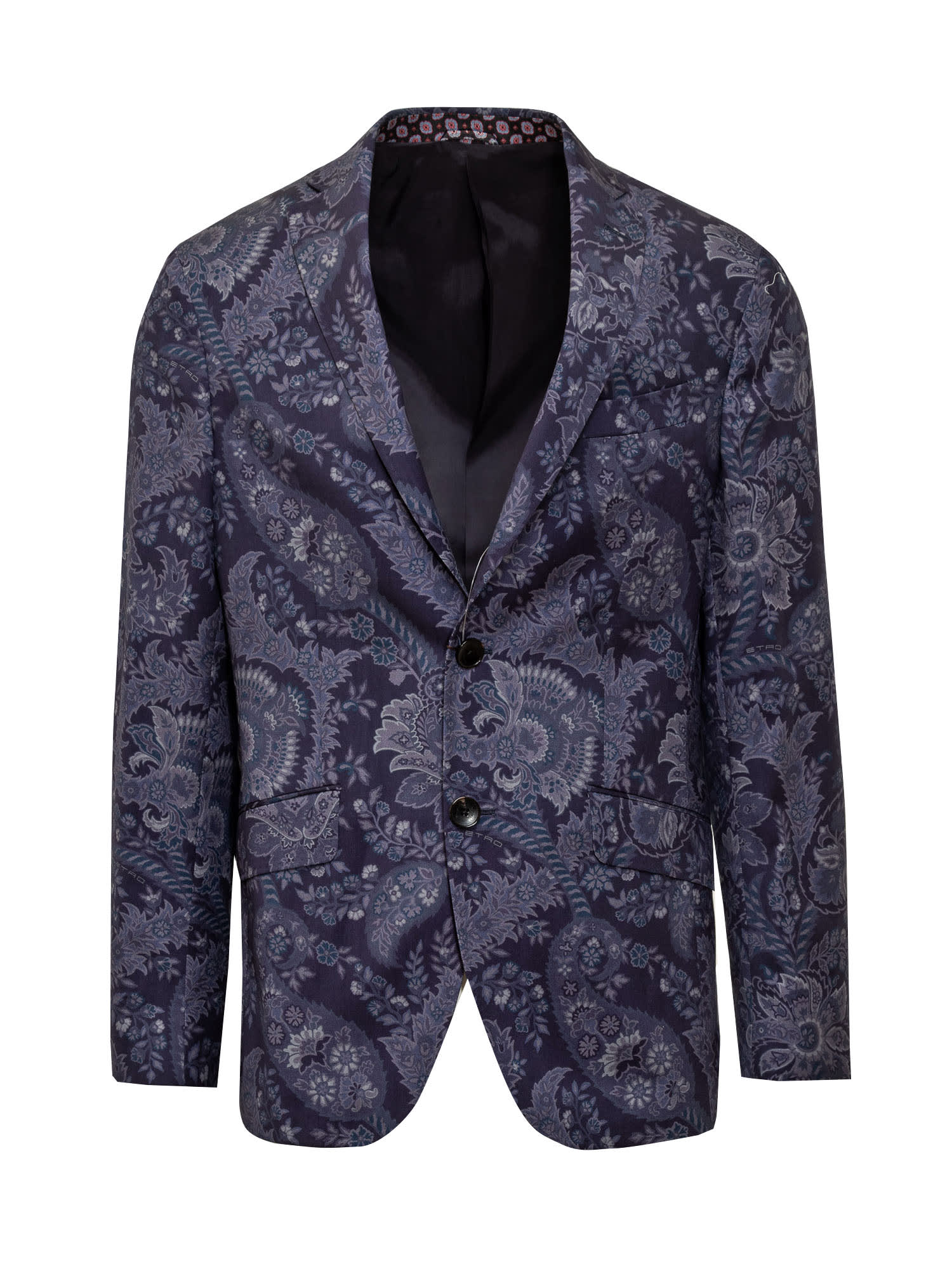 Shop Etro Roma Paisley Blazer In Stampa Fdo Blu