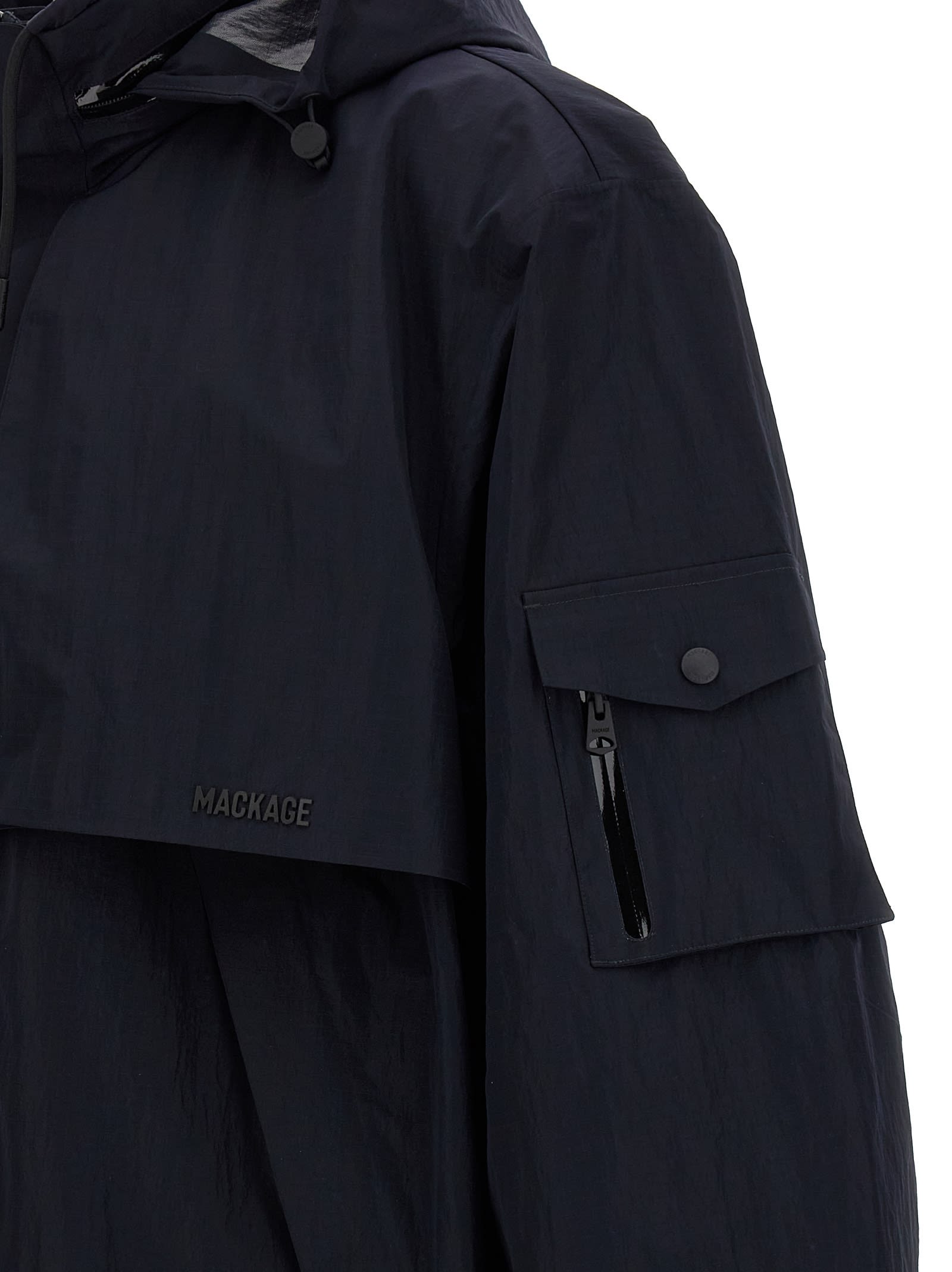 Mackage Midnight Blue Jacket With Detachable Overlay Panel In Blue