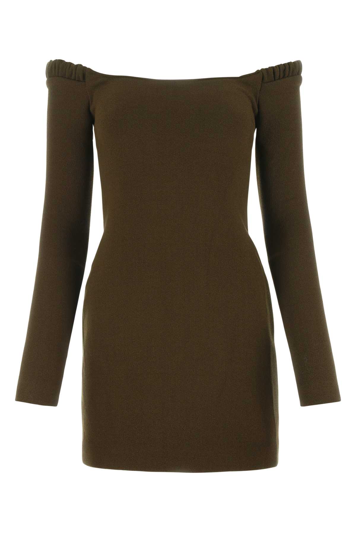 Brown Wool Mini Dress