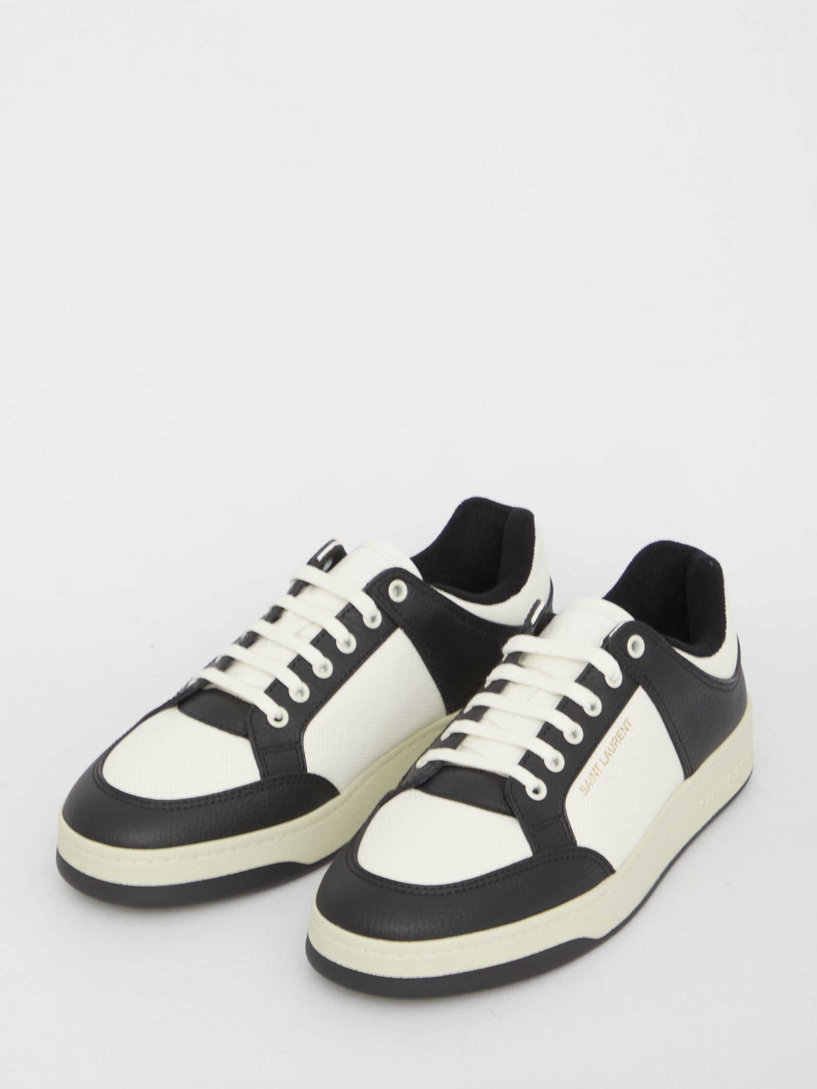 Shop Saint Laurent Sl/61 Low-top Sneakers In Coffee White/nero/co