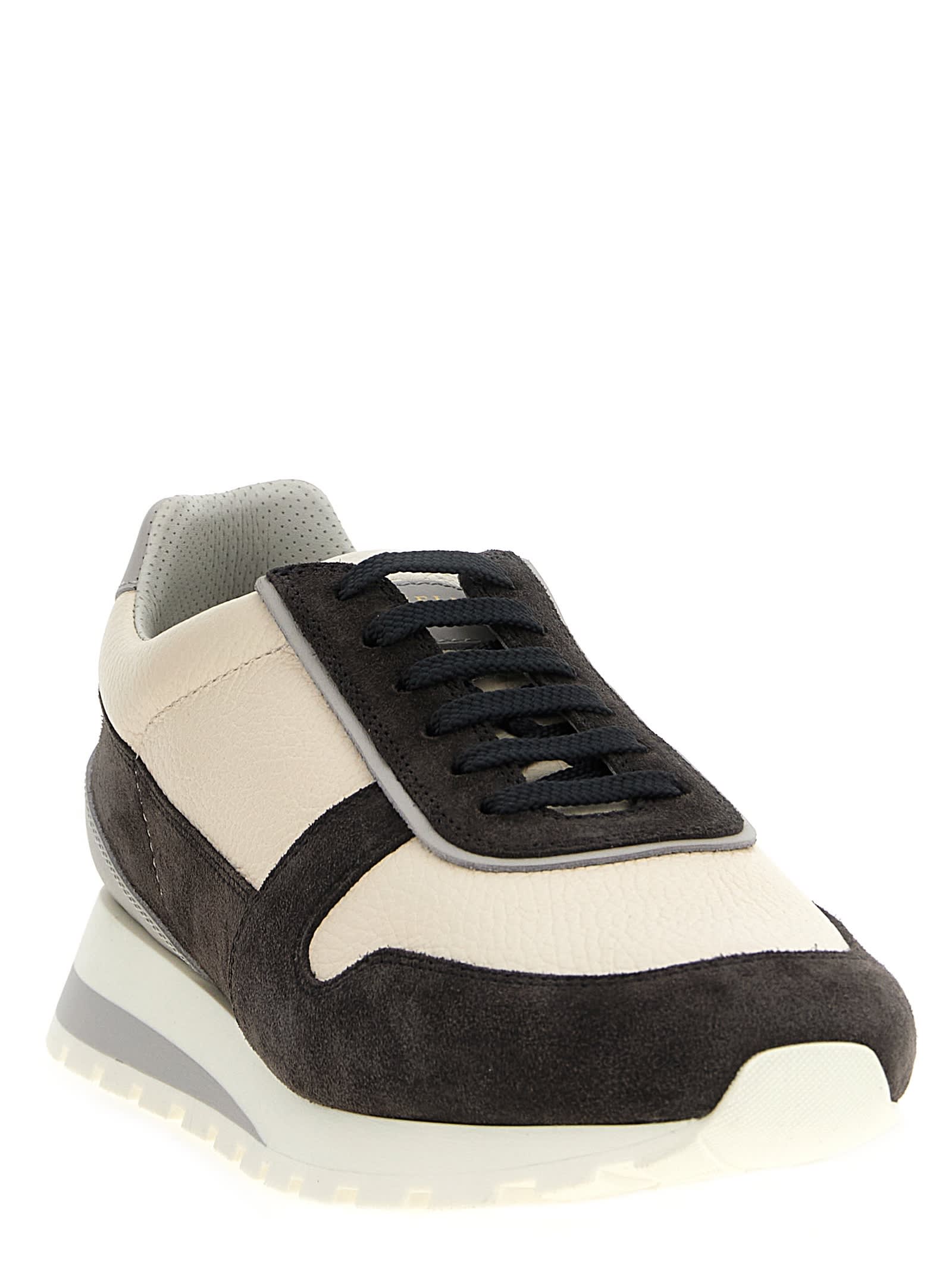 Brunello Cucinelli Men Leather Suede Sneakers In Multi