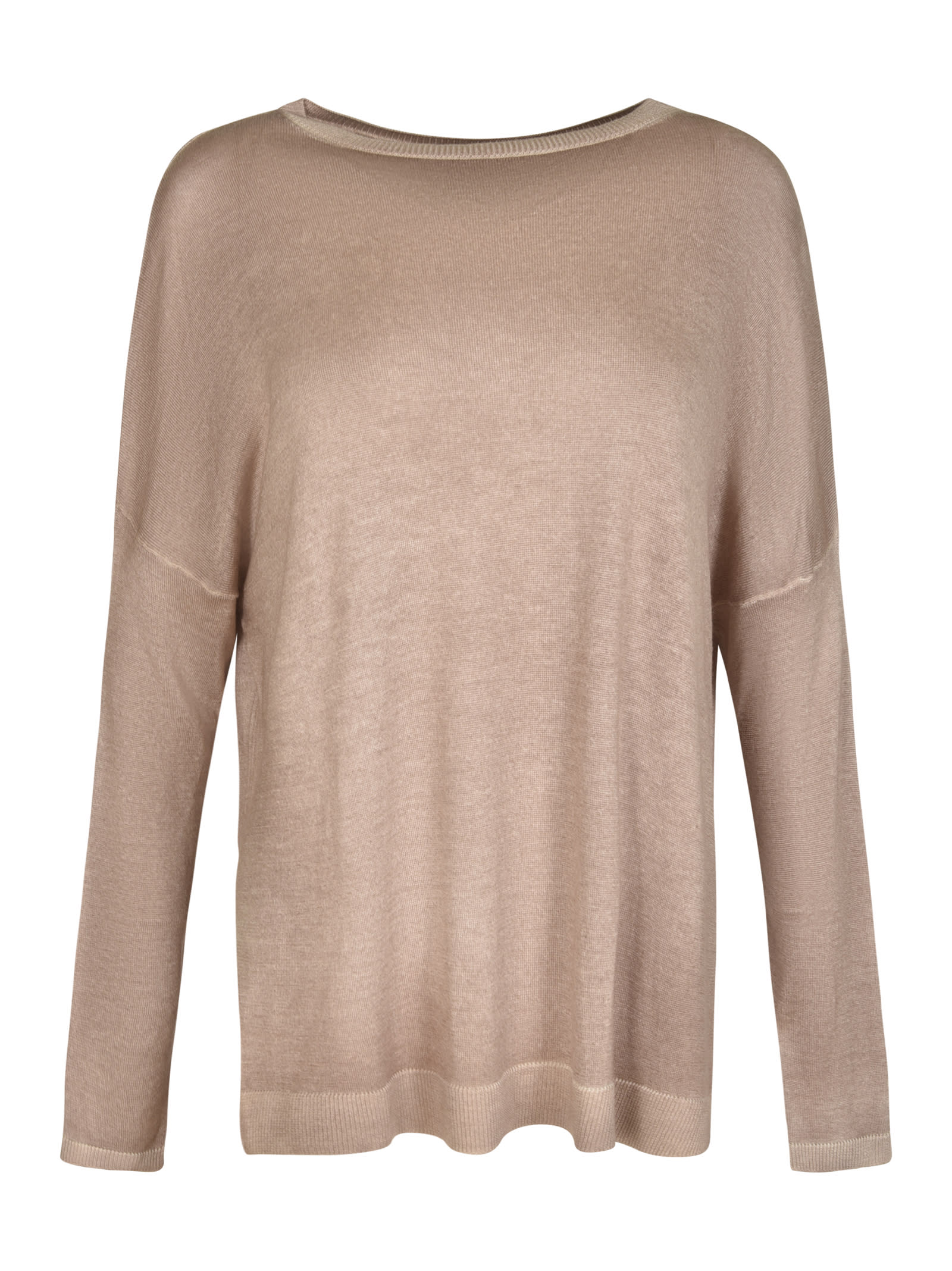 Shop Avant Toi Round Neck Plain Sweater In Beige