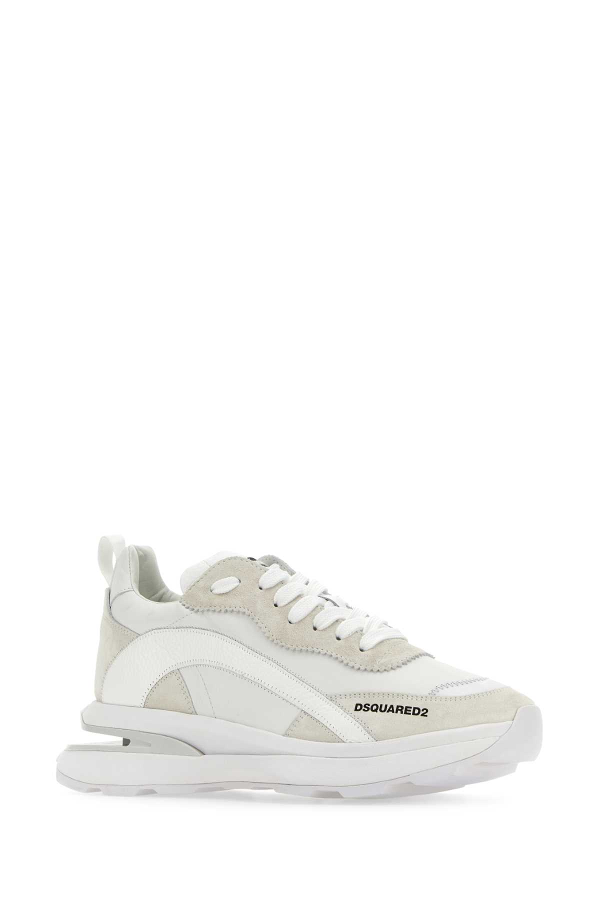 Dsquared2 Two-tone Leather And Suede Slash Sneakers In 1062