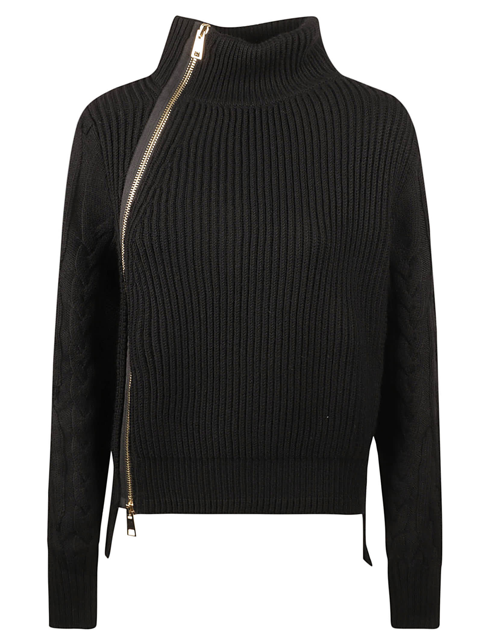 Side Zip Rollneck Knit Pullover