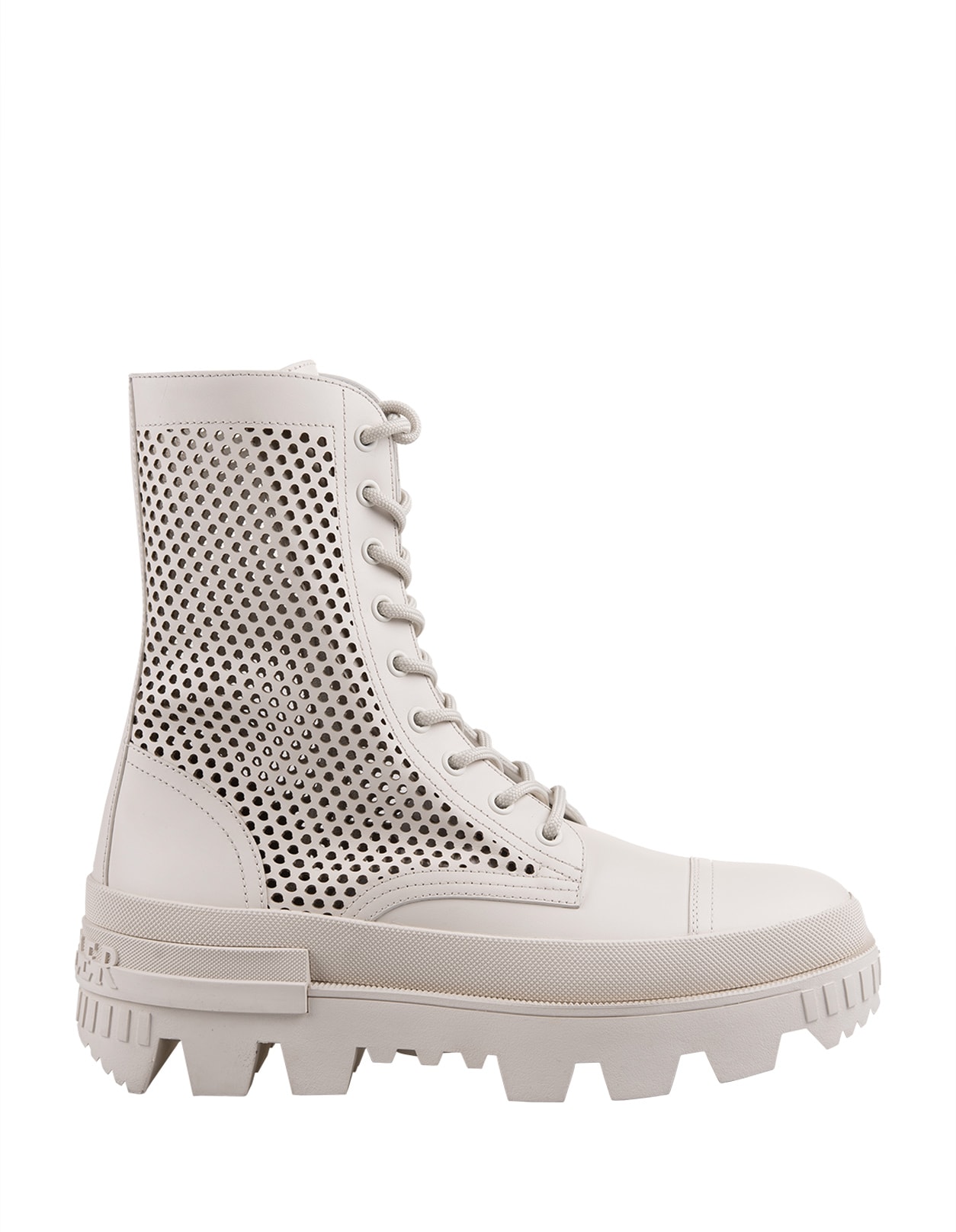 Shop Moncler White Carinne Ankle Boot In Bianco