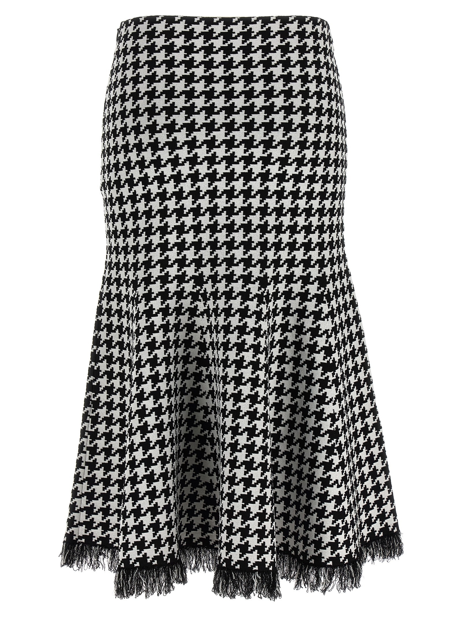 Alexander Mcqueen Black And White Midi Skirt