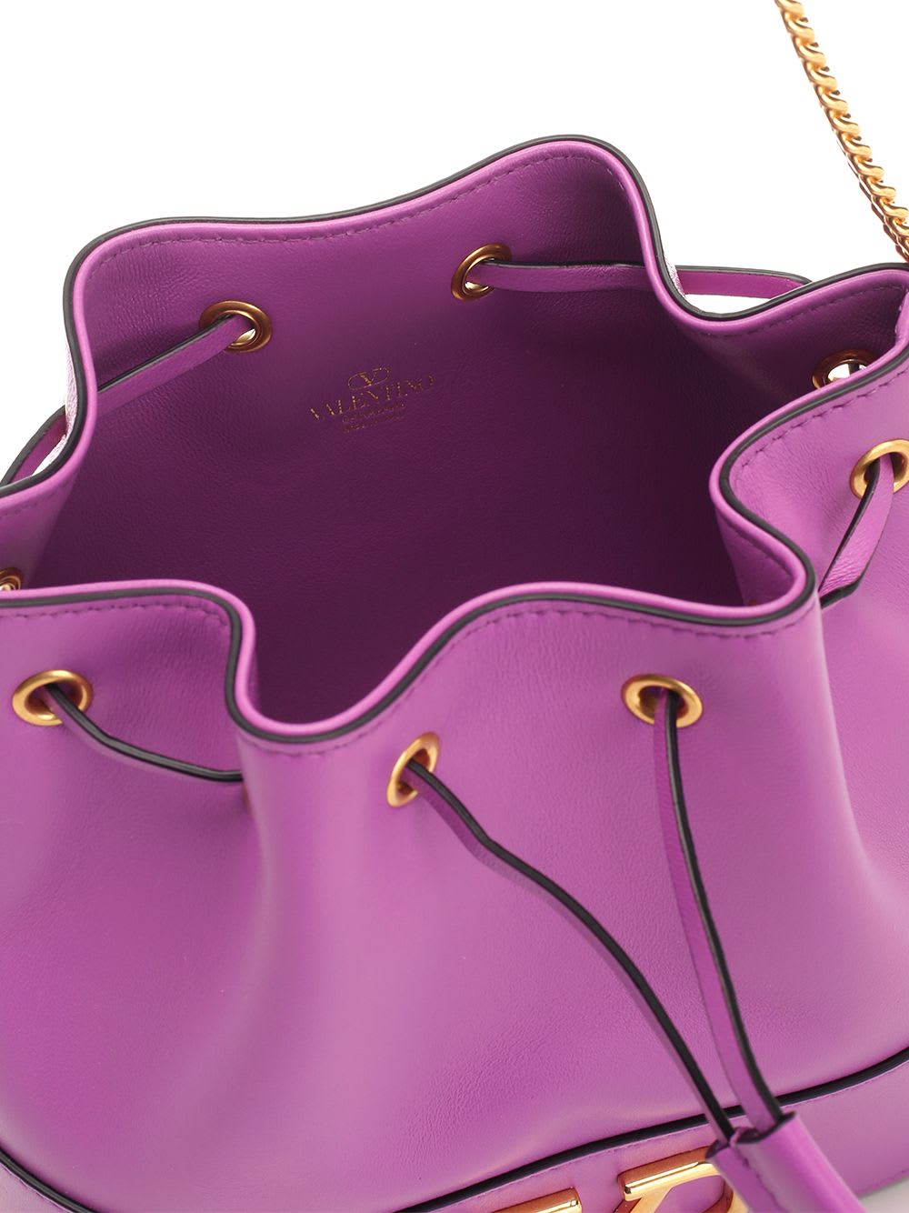 Shop Valentino V Logo Signature Mini Bucket Bag In Violet