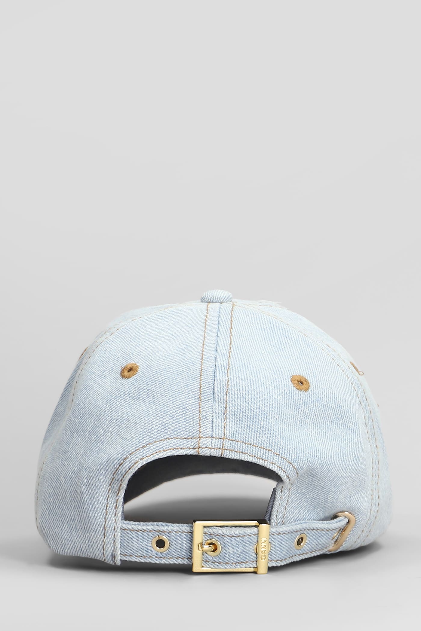 Ganni Hats In Blue Cotton In Blu