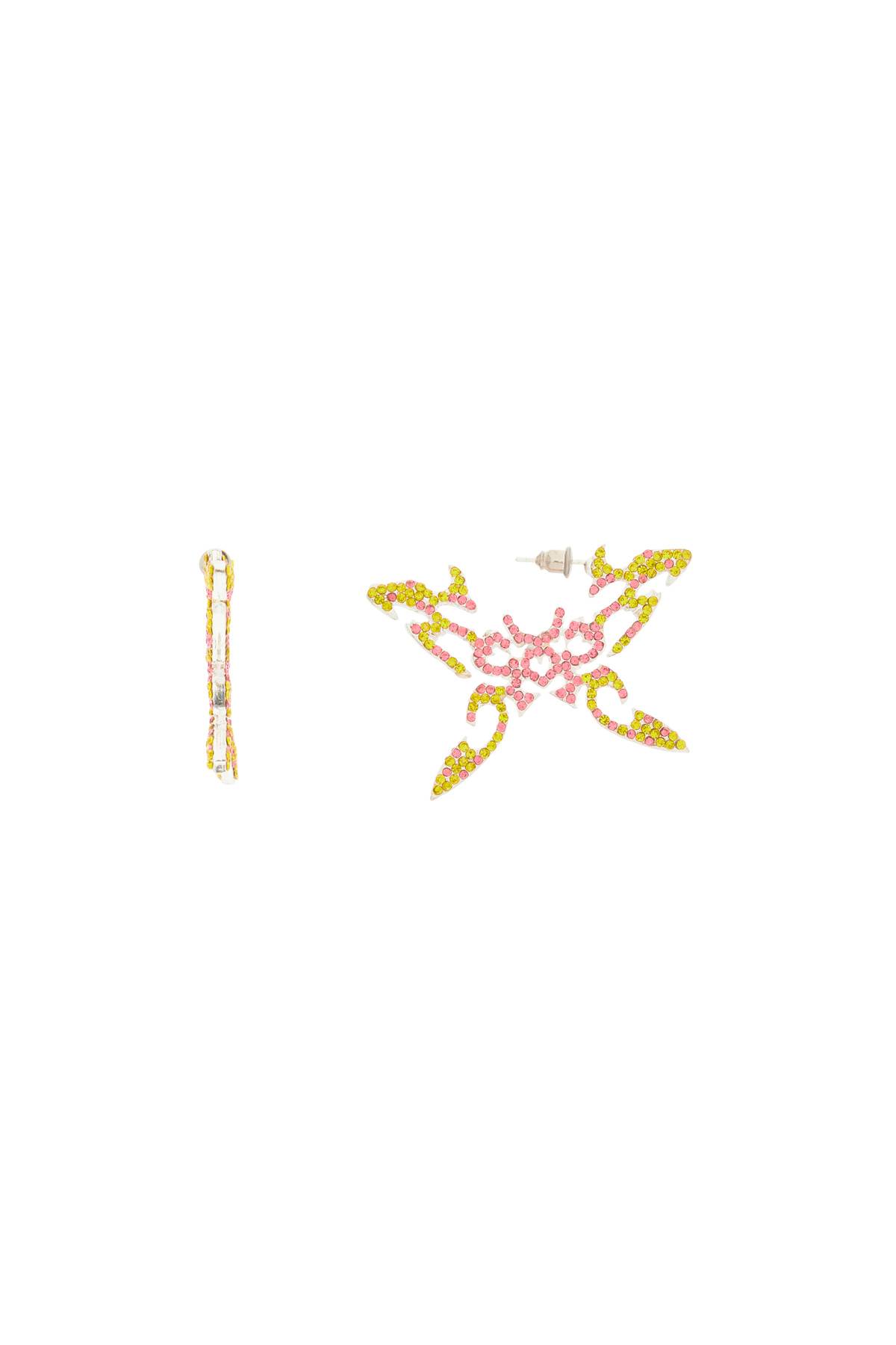 Collina Strada Tattoo Butterfly Earrings In Pink Yellow (yellow)