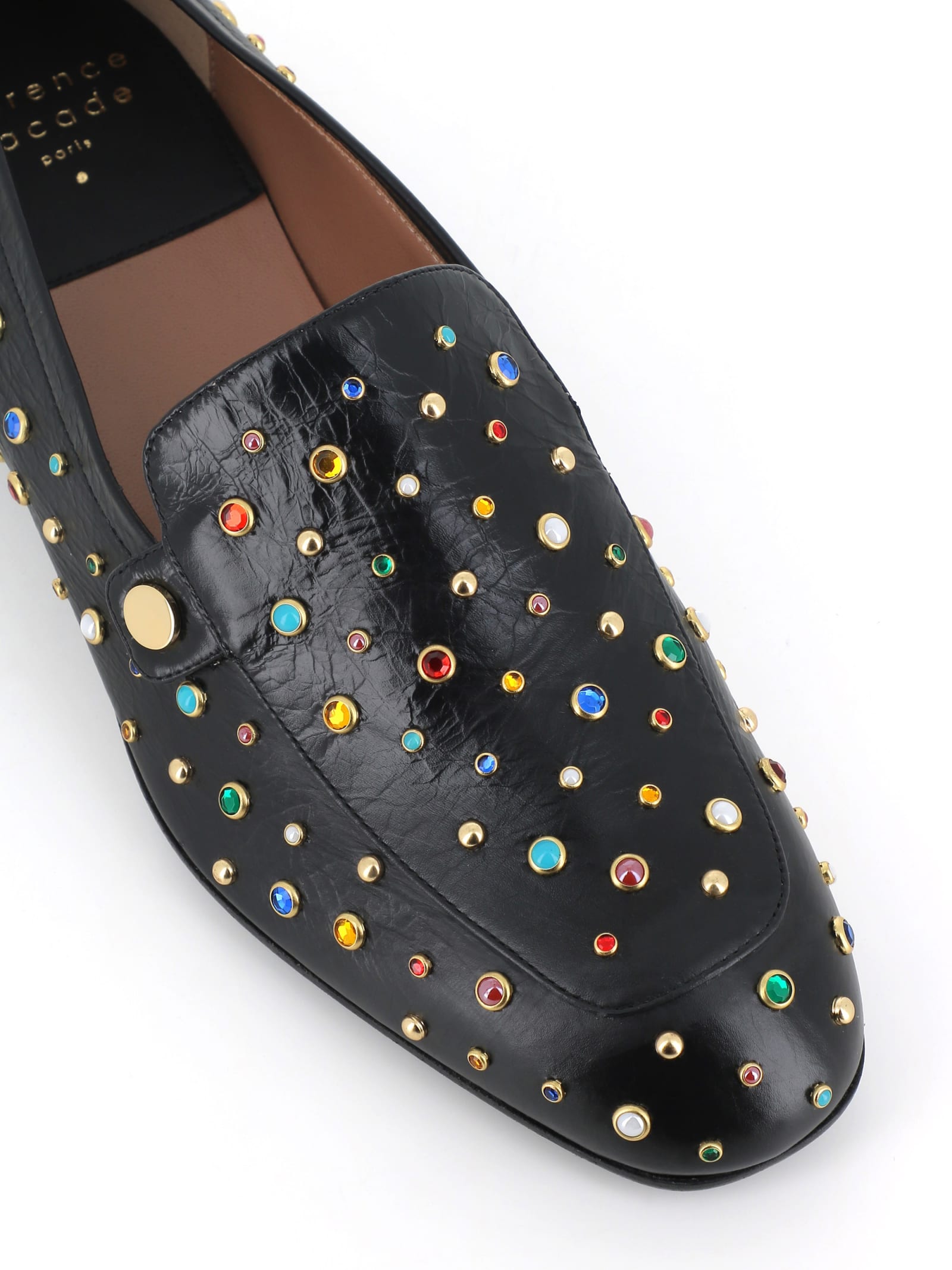 Laurence Dacade Crystal-embellished Leather Loafers In Multicolor