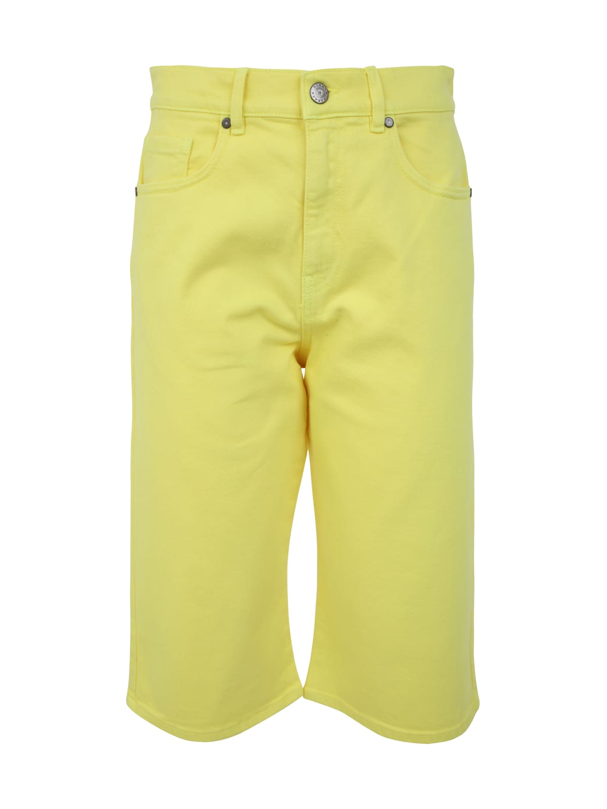 Shop P.a.r.o.s.h Drill Cotton Trousers In Light Yellow