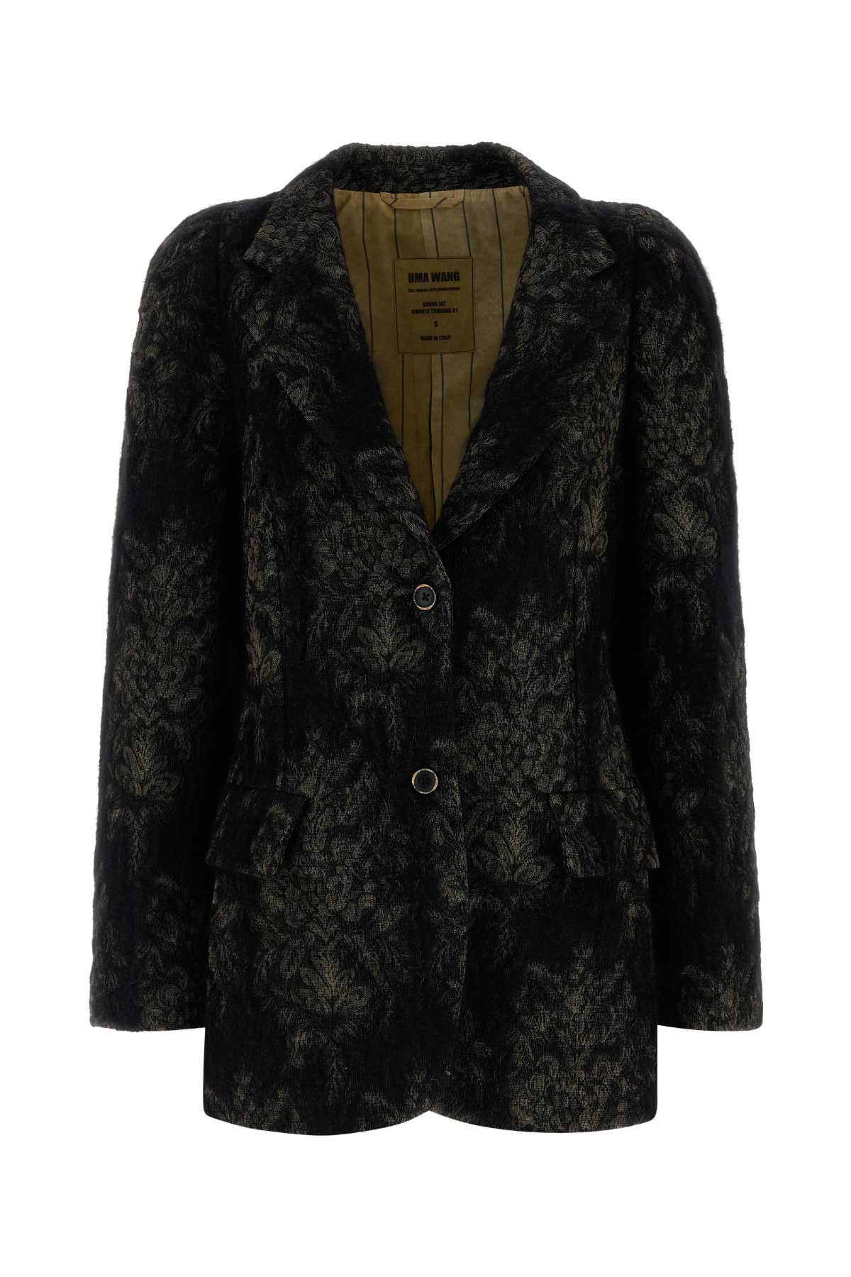 Uma Wang Embroidered Angora Blend Kruno Blazer In Brown