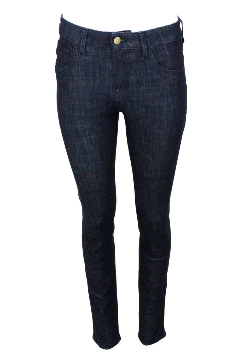 Jacob Cohen Kimberly Trousers With Cigarette Cuts In Denim With 5-pocket Texture