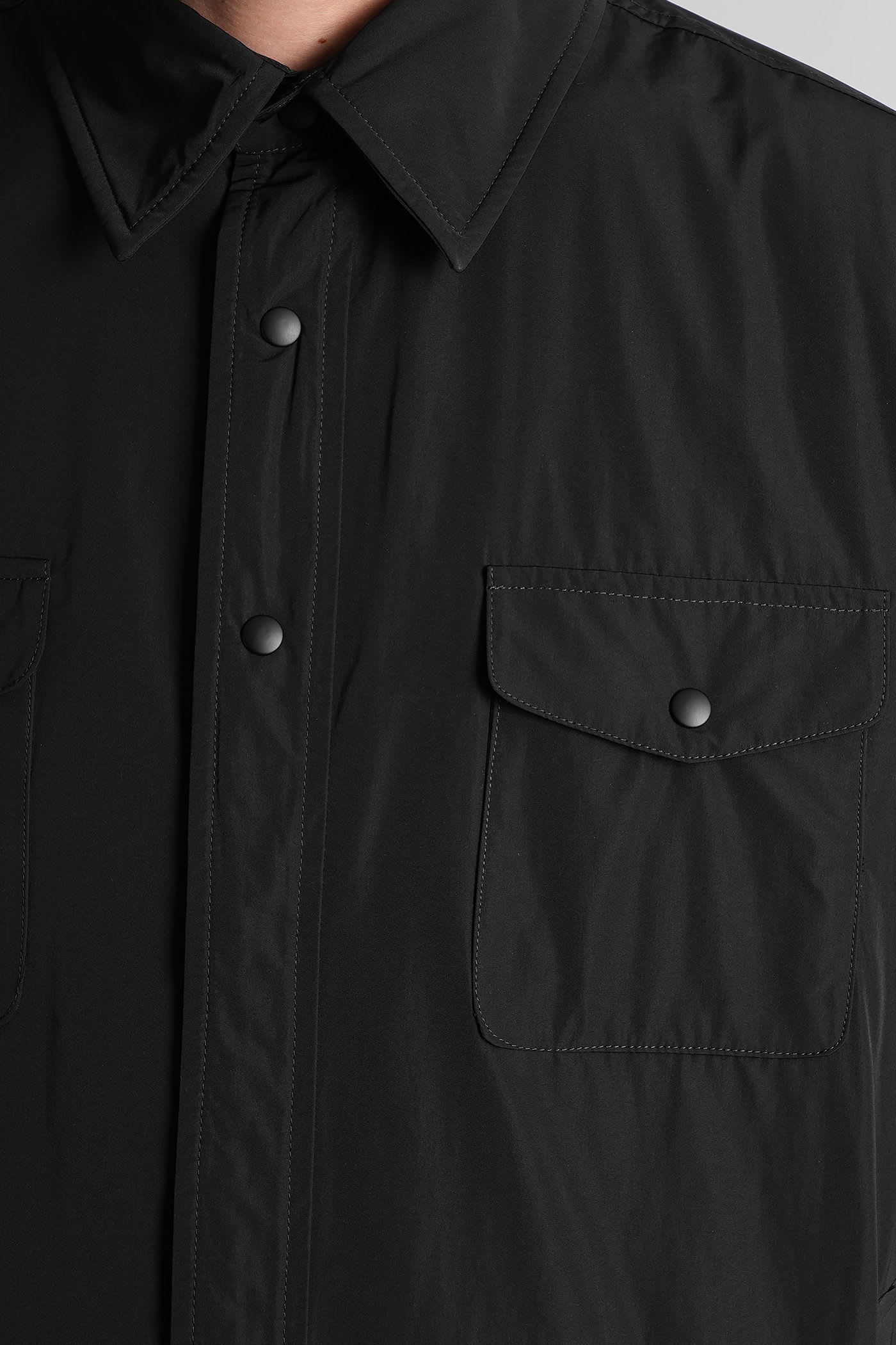 Aspesi Giles Casual Jacket In Black Polyester In Black