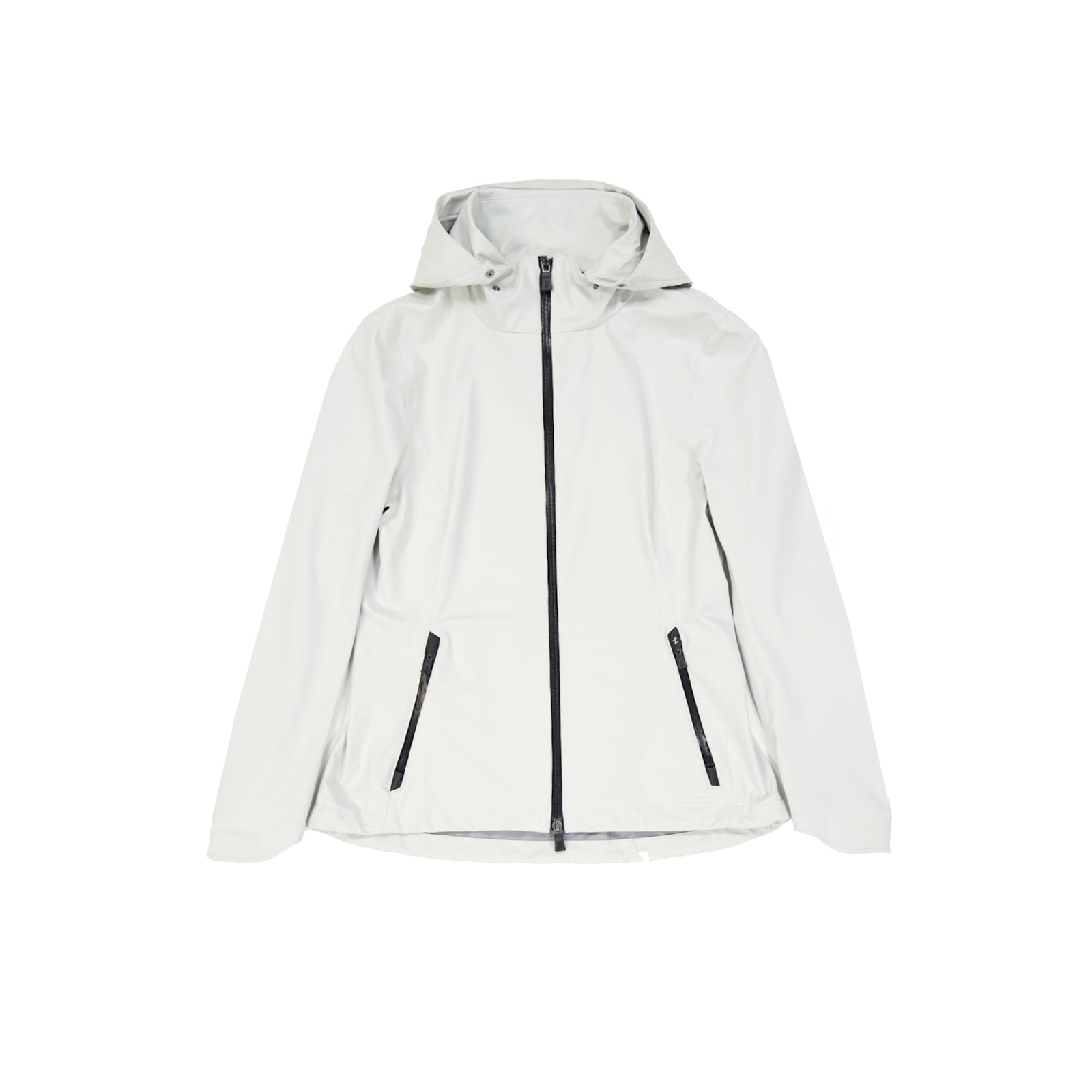 Herno White Water-repellent Rain Jacket With Non-detachable Hood