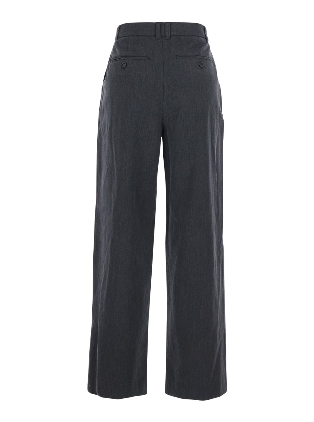 Dunst Double Pleated Wide Slacks In Gray