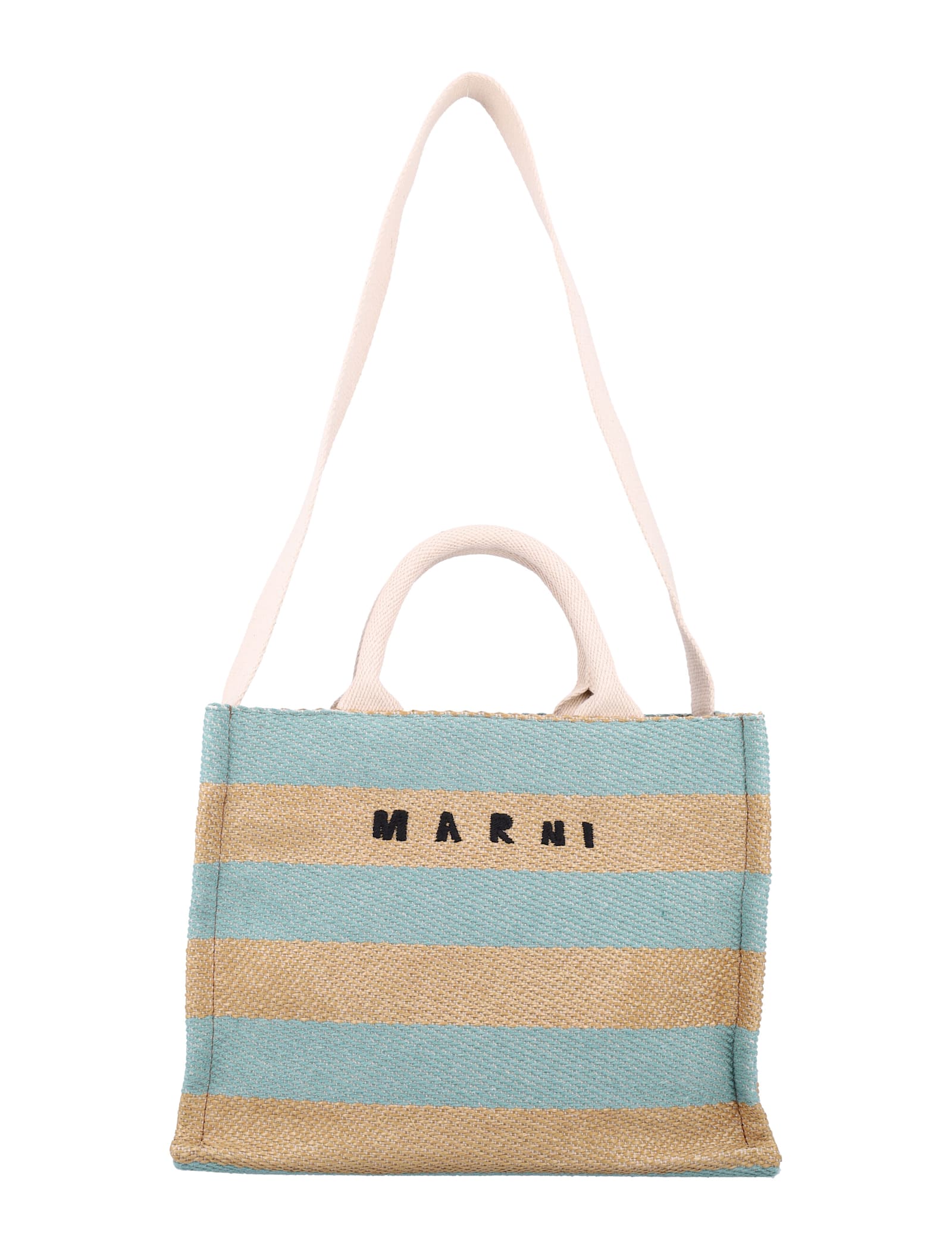 Raffia-effect Small Tote Bag