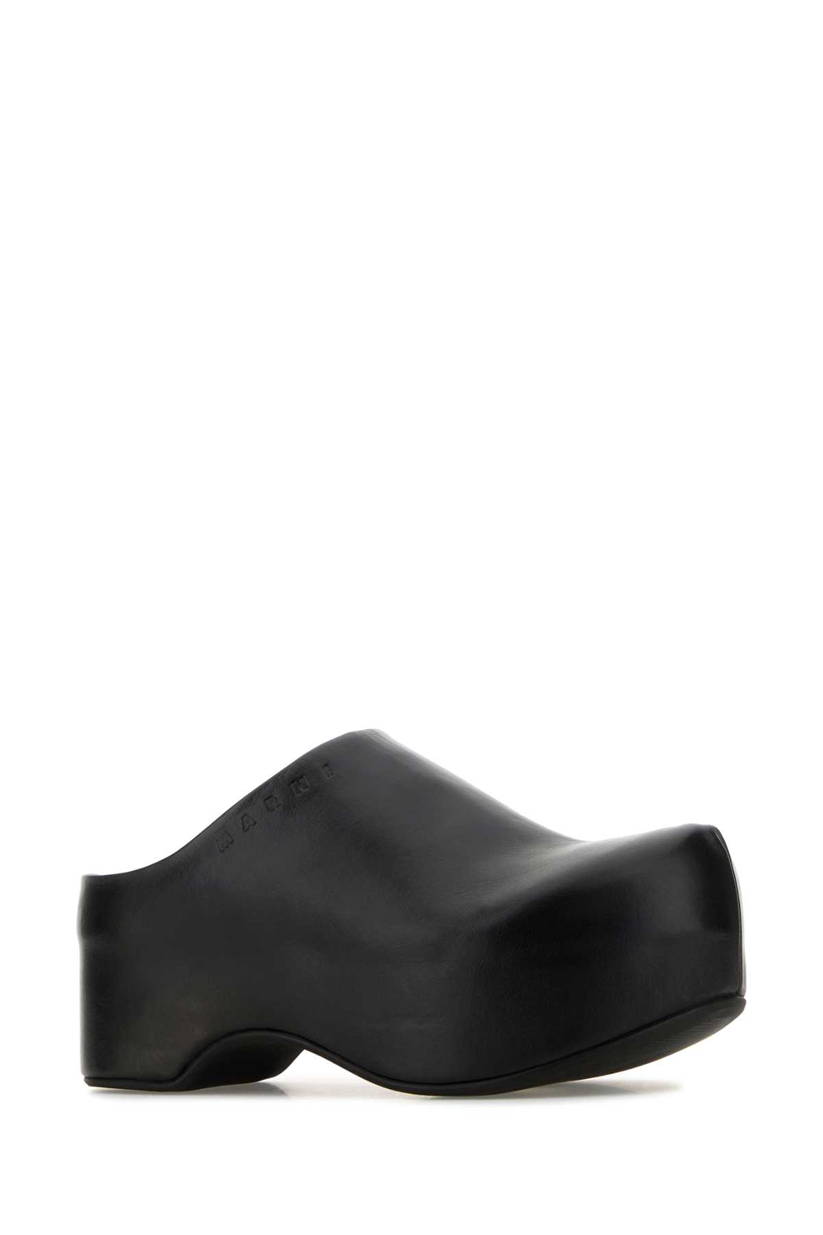 Shop Marni Black Nappa Leather Mules