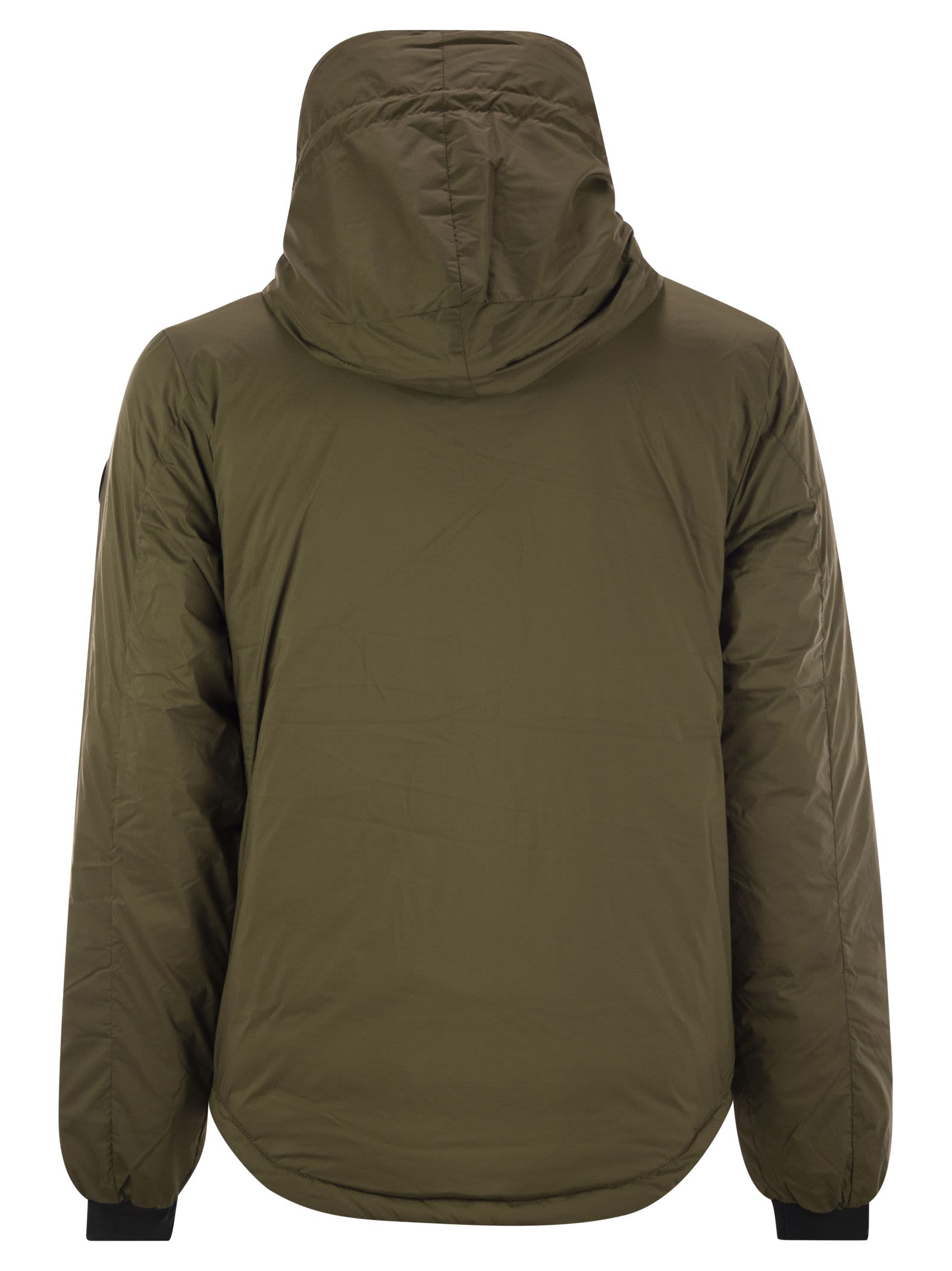 Shop Canada Goose Lodge - Hooded Down Jacket With Matt Finish In Military Green