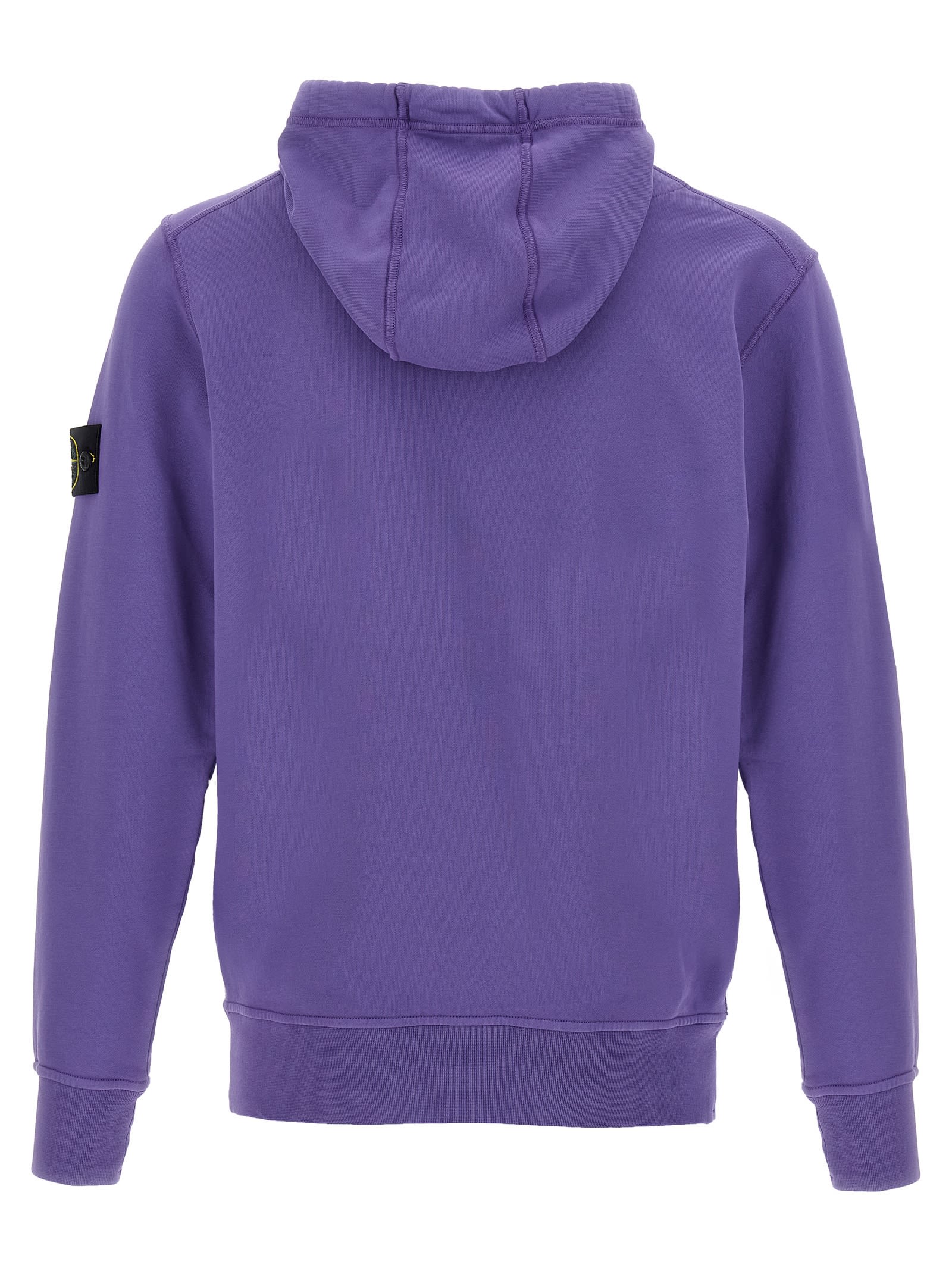 Stone Island Hoodie With Logo Badge And Kangaroo Pocket In Purple