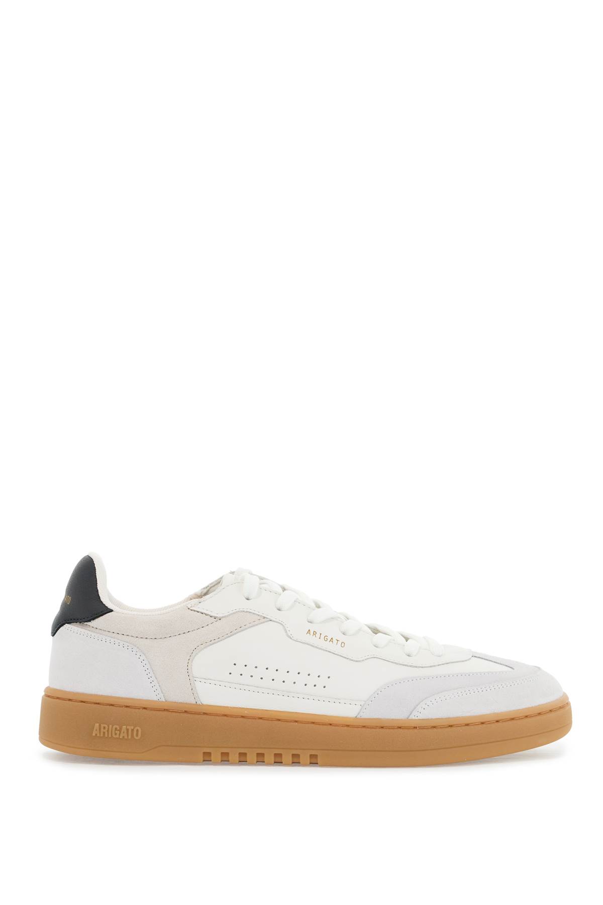 White Leather And Suede Sneakers Dice T-toe With Recycled Materials