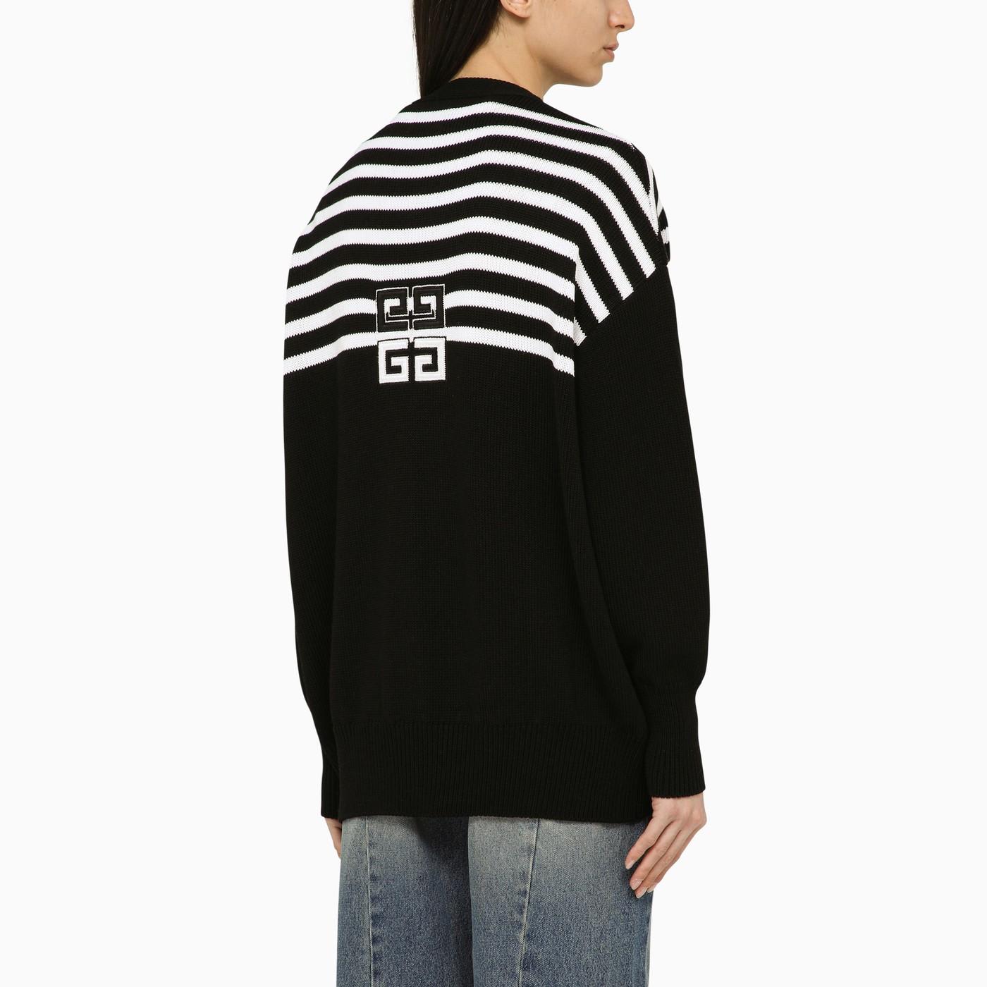 Shop Givenchy Black Striped Wool-blend Cardigan In Nero