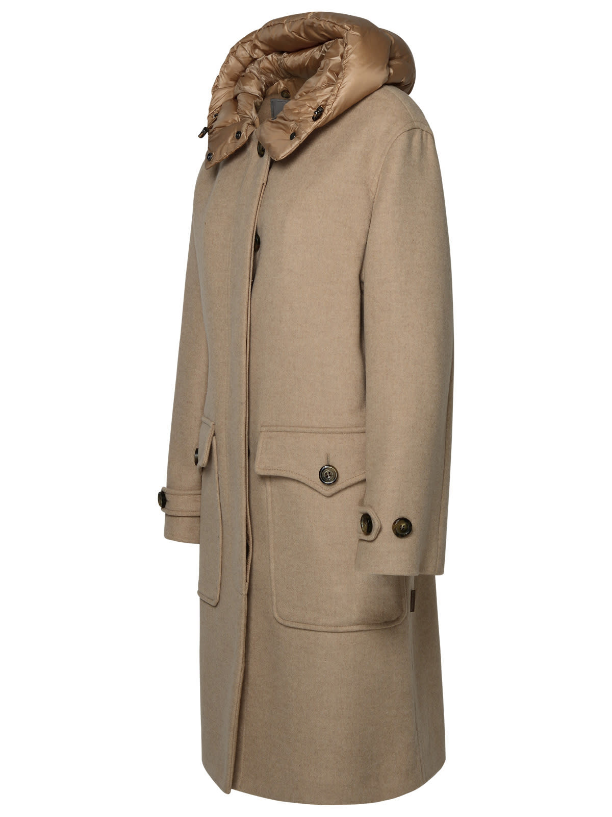 Shop Woolrich Beige Wool Blend Coat