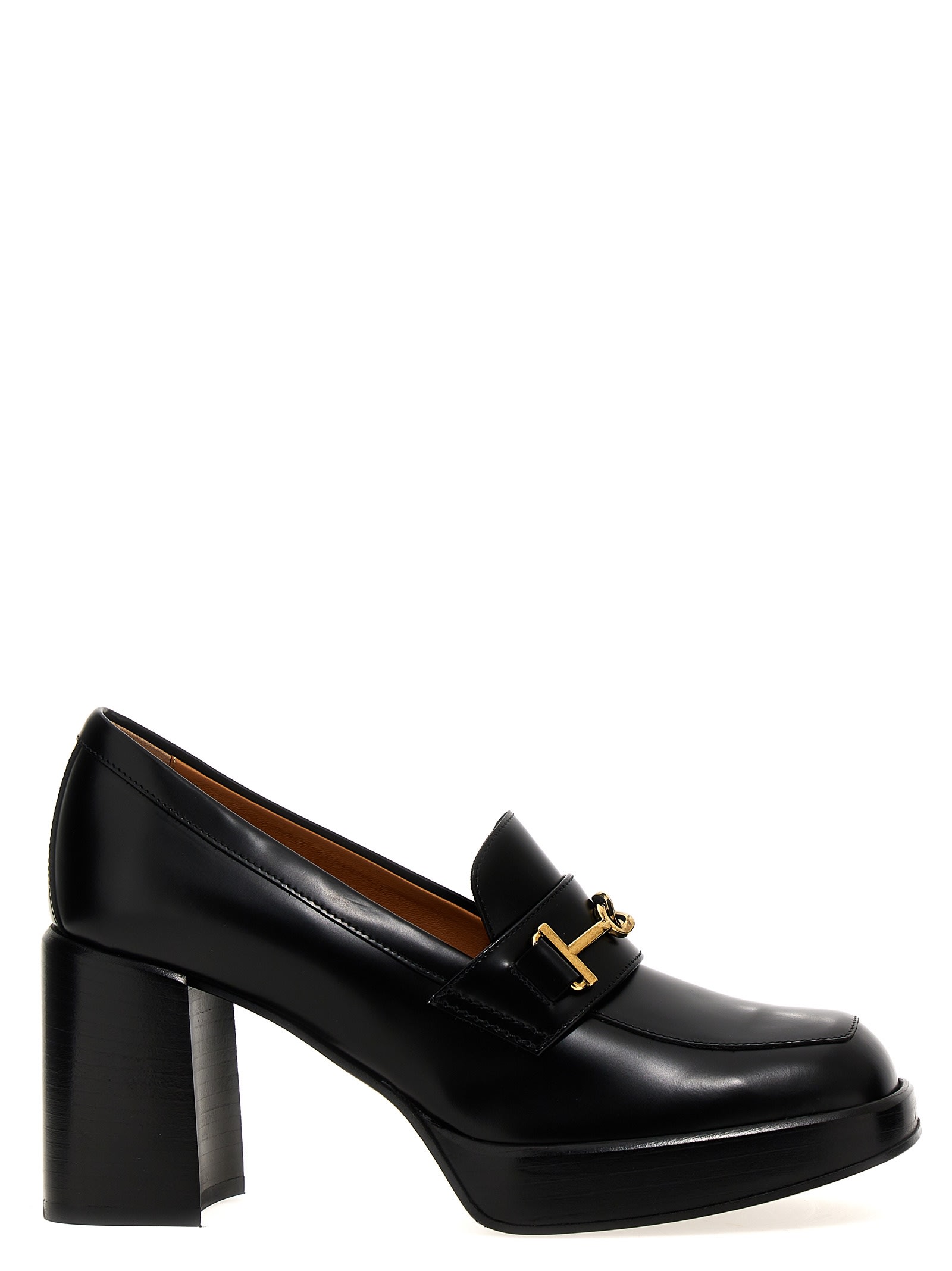 Shop Tod's Chain Loafers In Nero