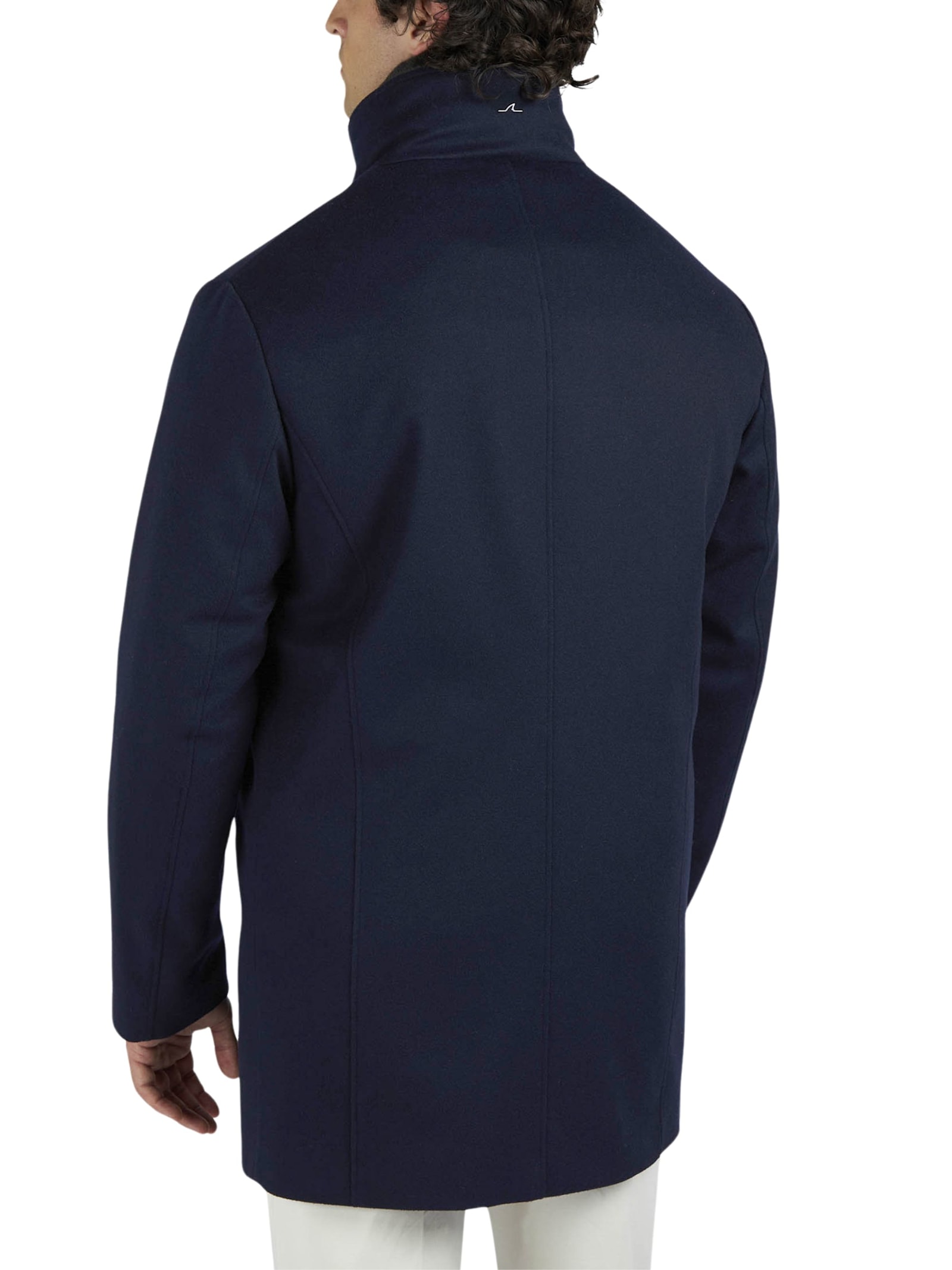 Paul&amp;shark Long Coat With High Collar In Blue