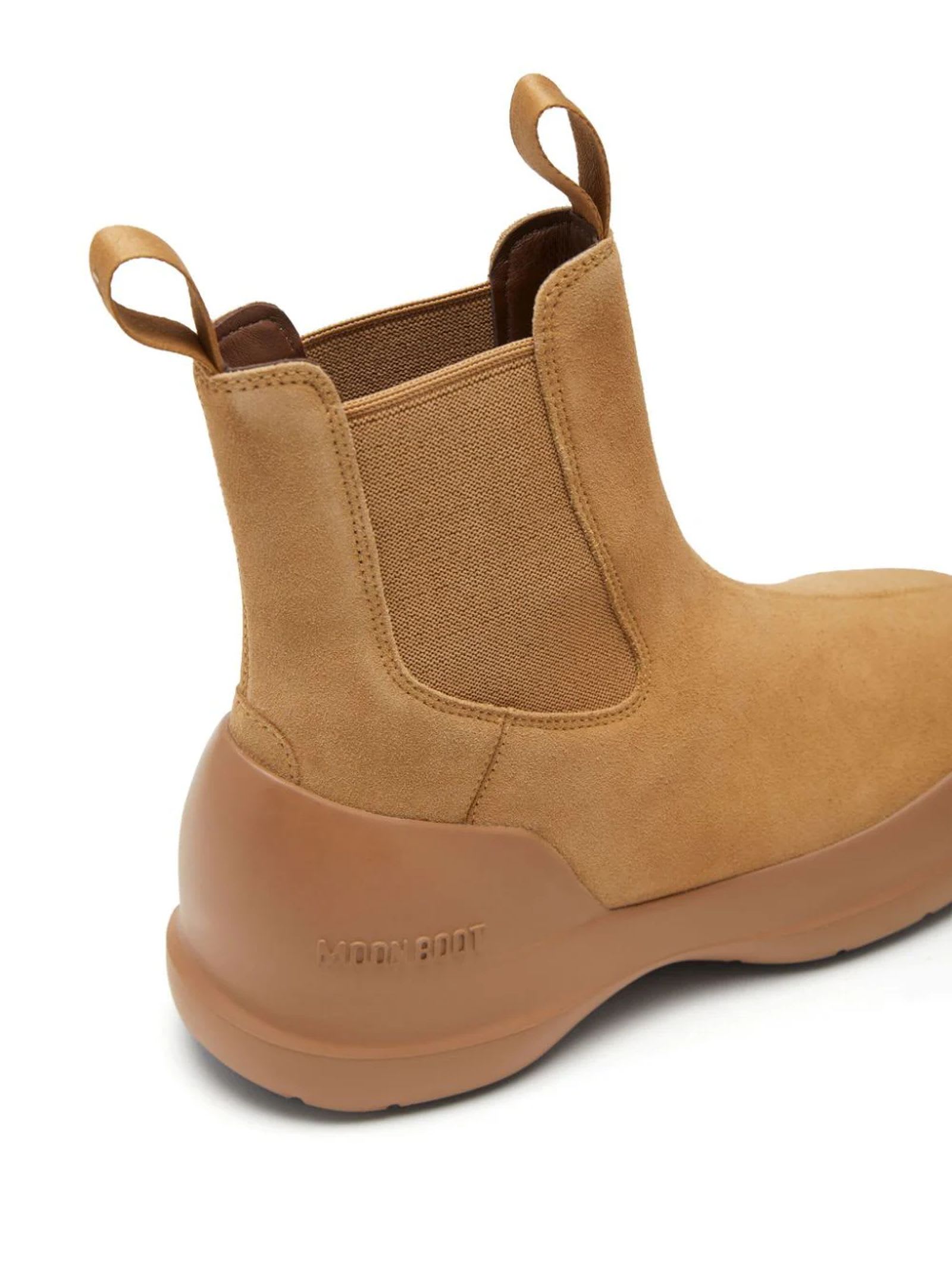 Shop Moon Boot Luna Sand Suede Chelsea Boots In Beige