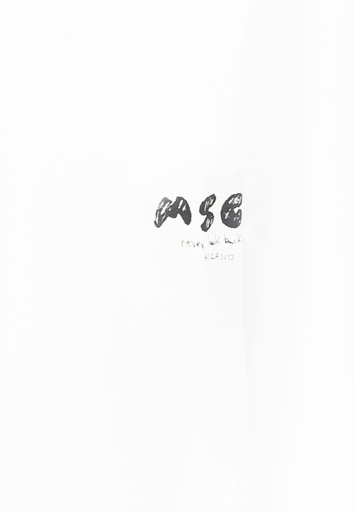 Shop Msgm White Shirt For Boy With Logo