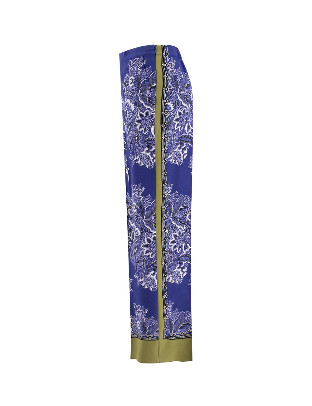 Shop Etro Trousers In Print On Blue Base