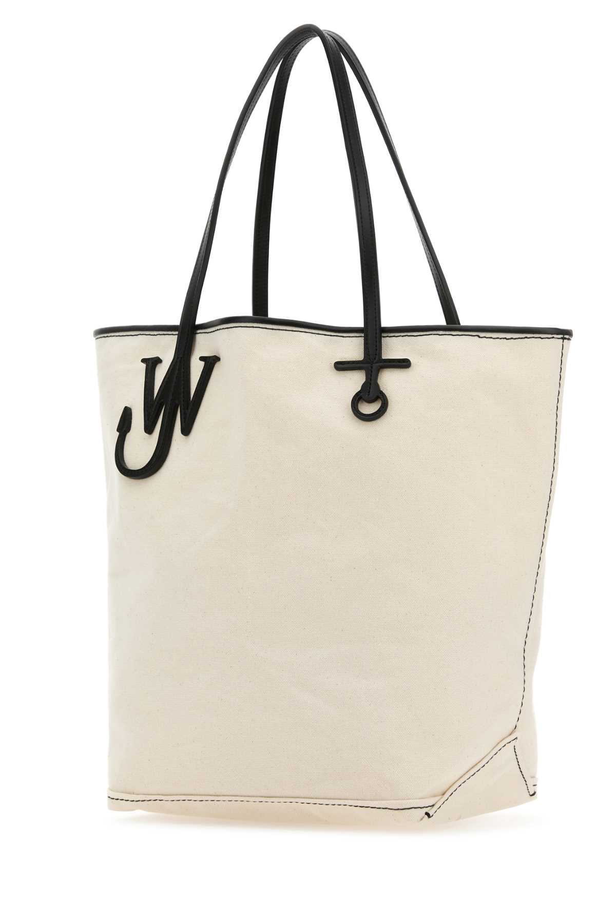 Shop Jw Anderson Ivory Canvas Shopping Bag In Naturalblack