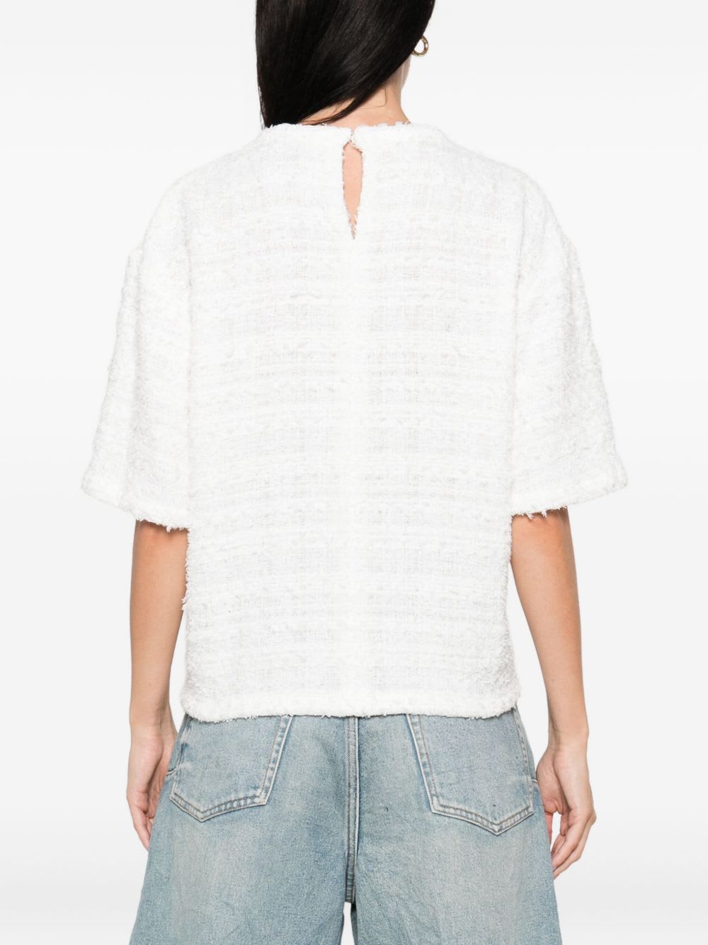 Iro Boxy Silhouette Short Sleeves Top In White