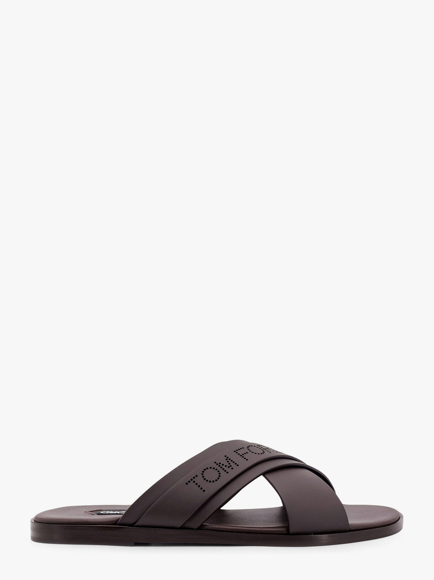 Tom Ford Mens Preston Crossover-strap Leather Sandals Dark Brow In Brown
