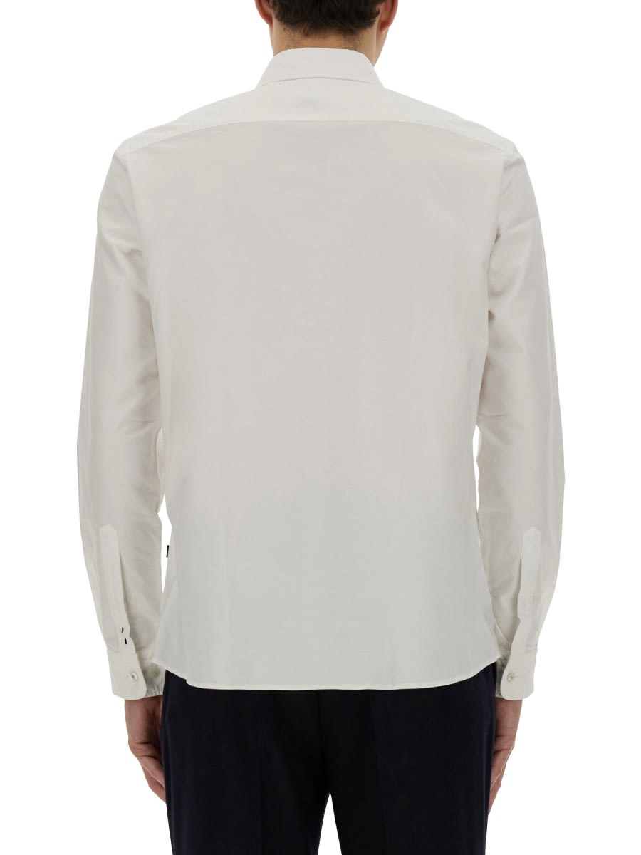 Hugo Boss Regular Fit Shirt With Long Sleeves In White