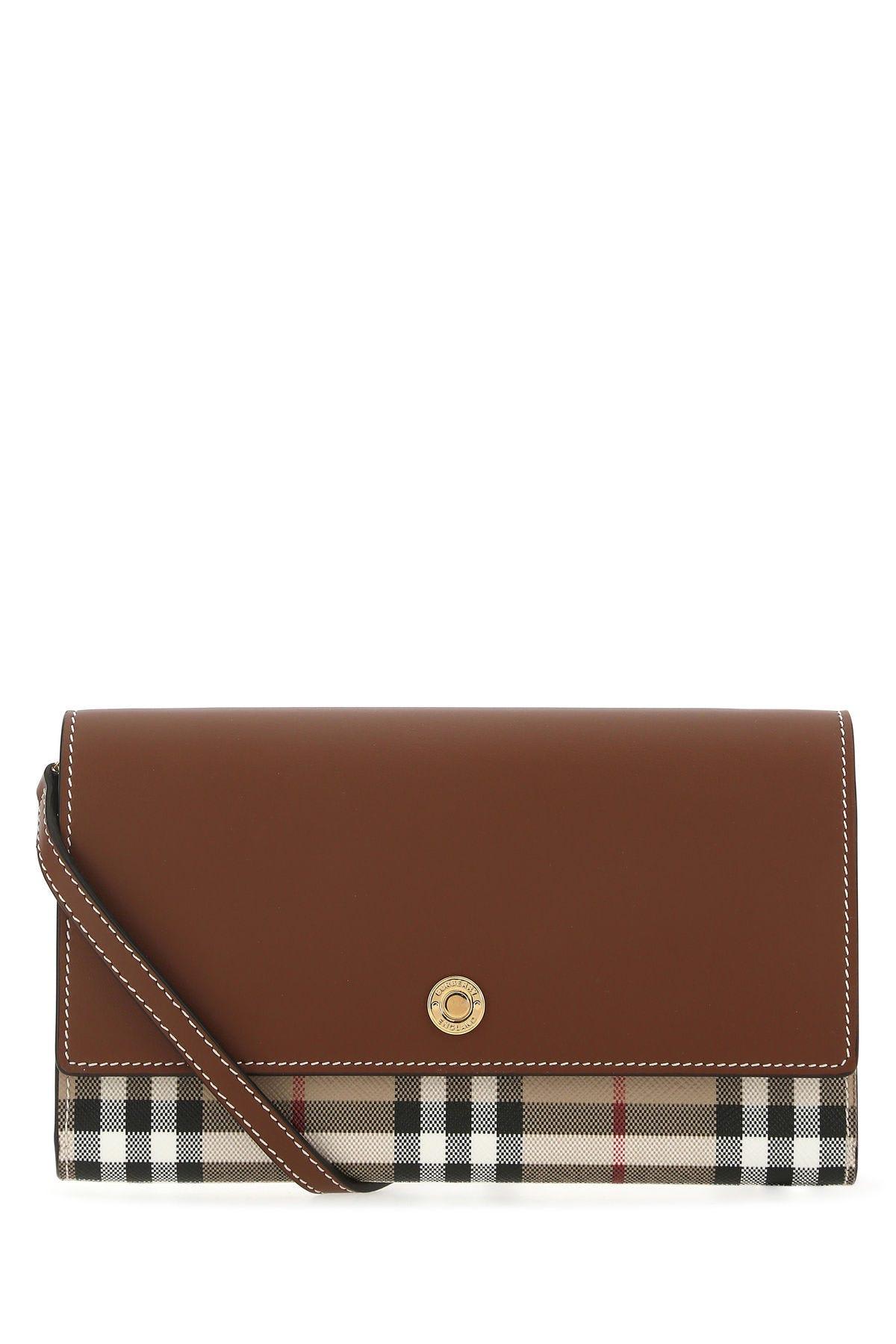 Burberry E-canvas And Leather Wallet