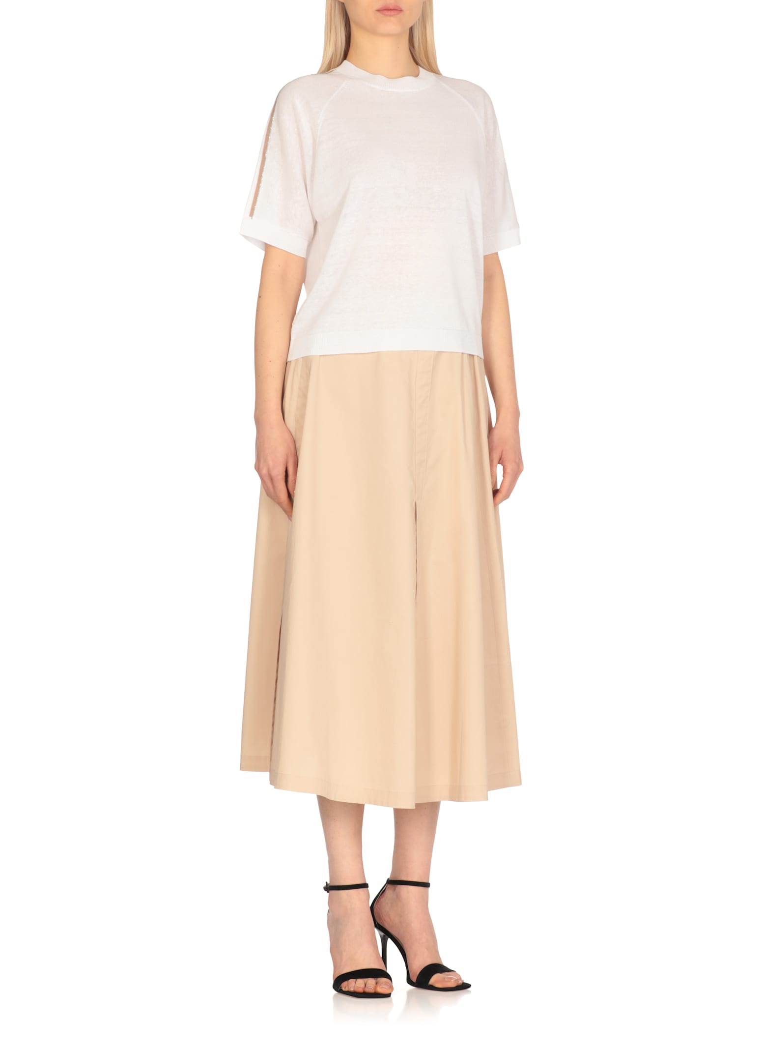 Peserico White Linen And Cotton Sweater