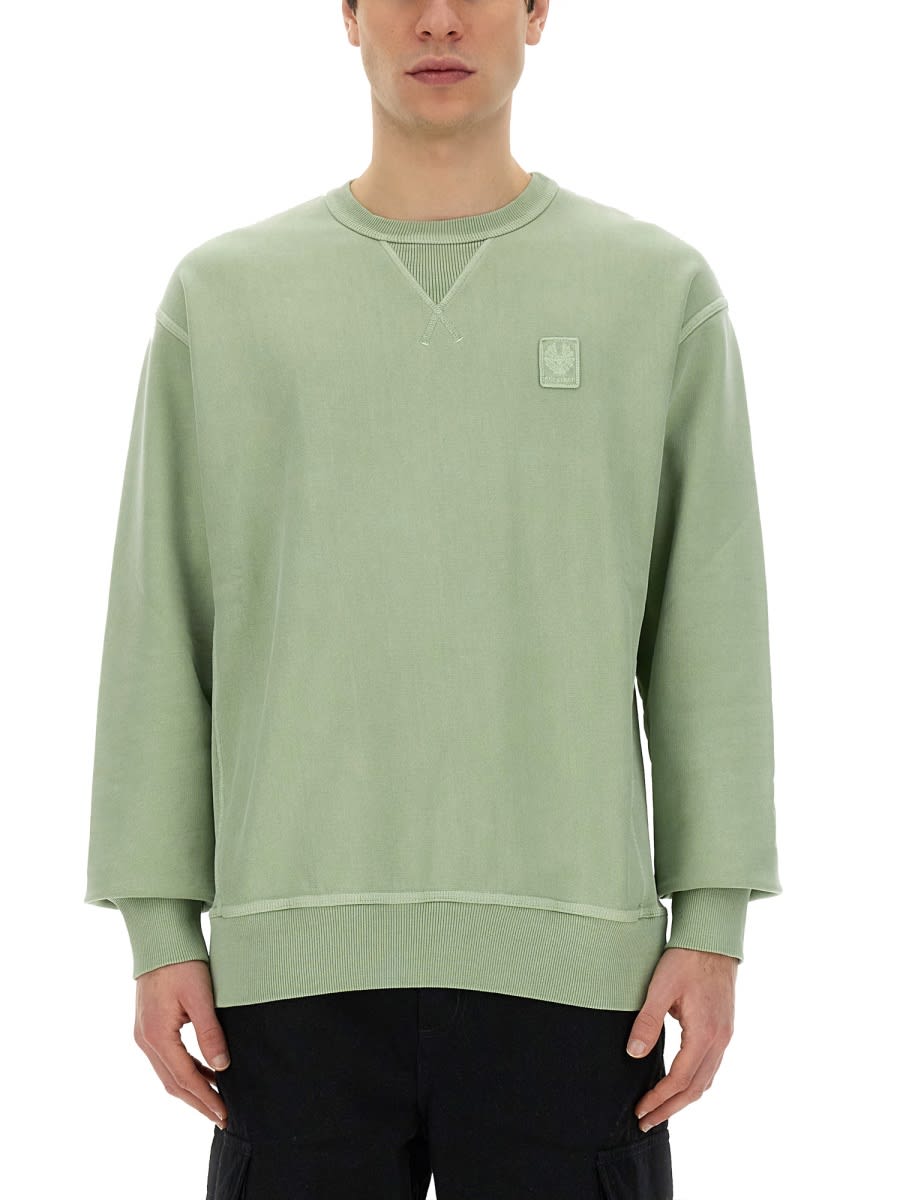 Shop Belstaff Sweatshirt With Logo In Green