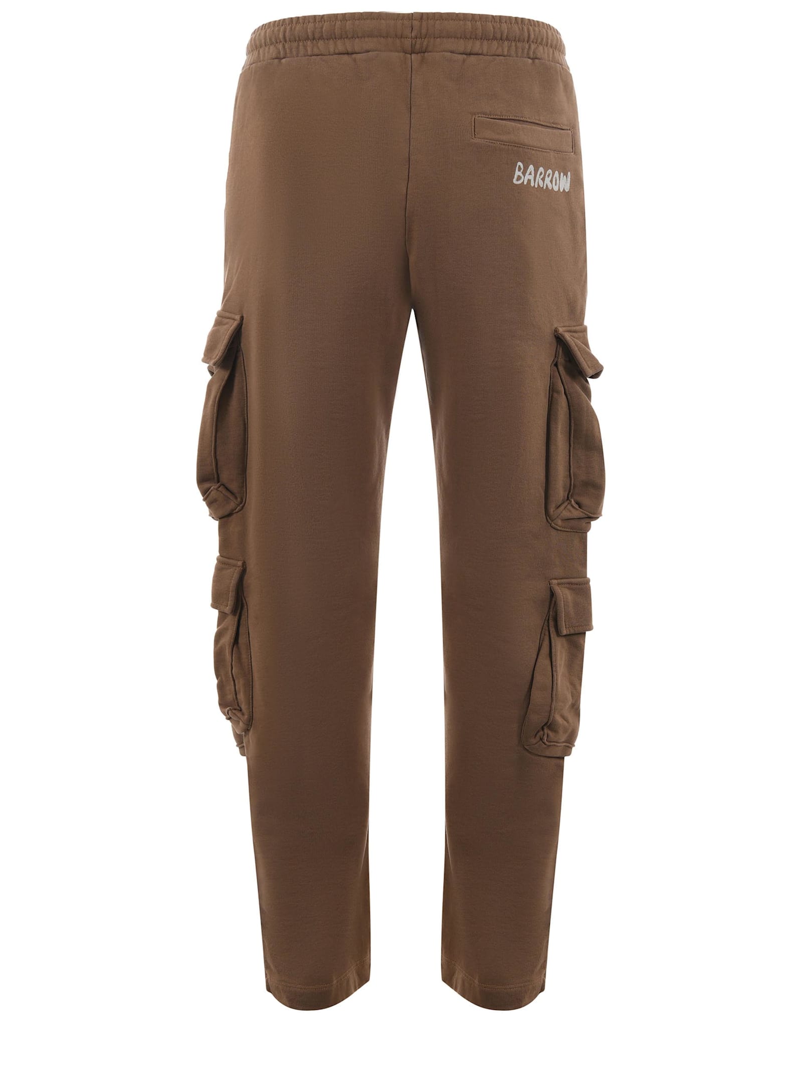 Shop Barrow Cargo Jogging Trousers In Cotton In Brown